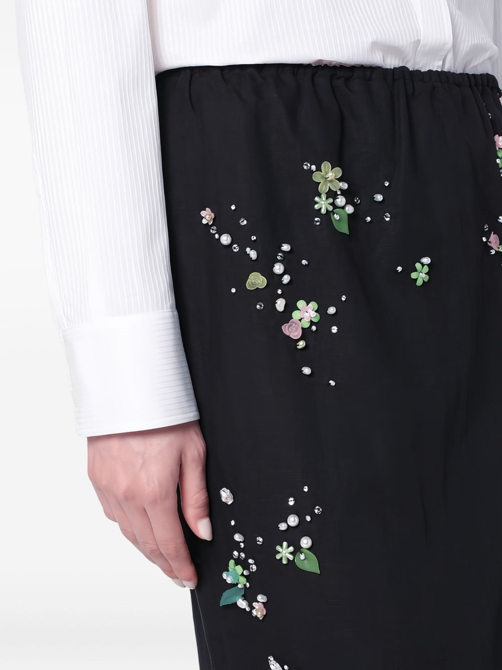floral-embellished elastic-waist skirt - 5