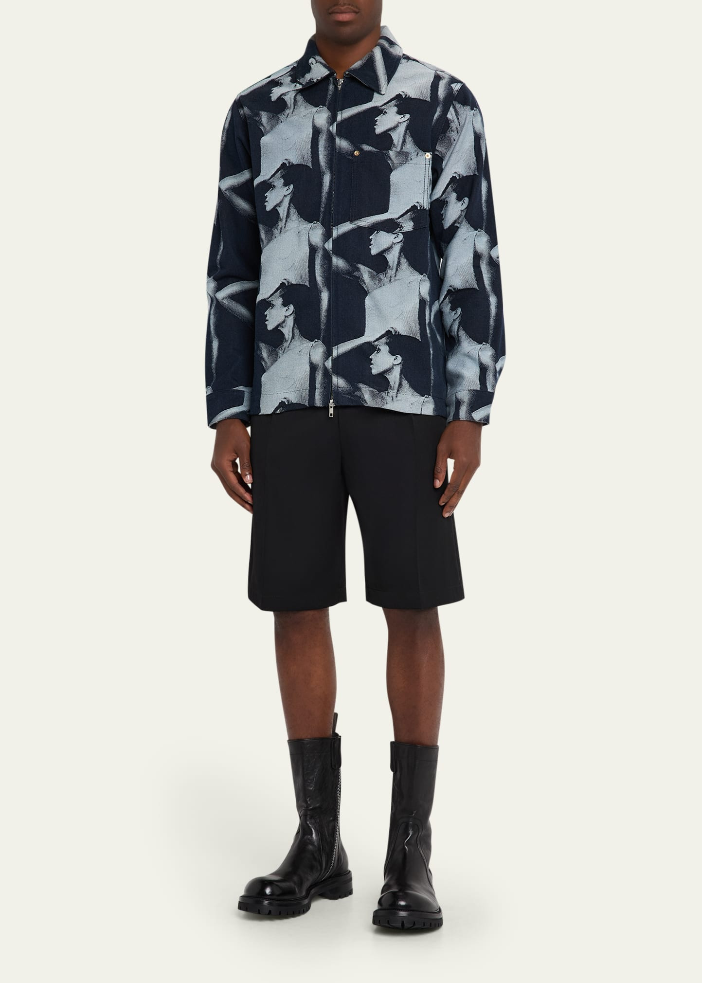 Men's The Jet Magazine-Print Full-Zip Denim Jacket - 2