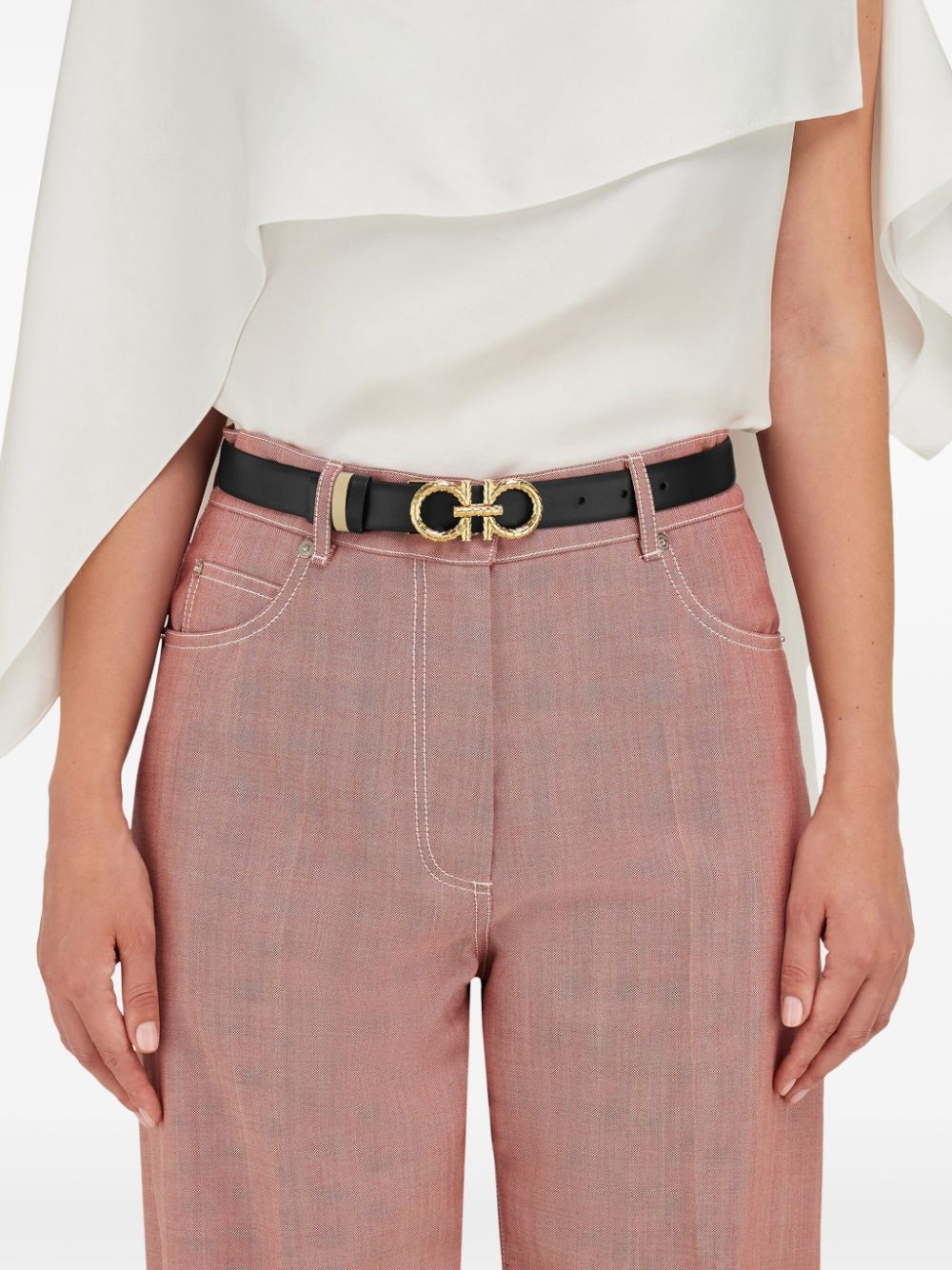 reversible Gancini-buckle belt - 4