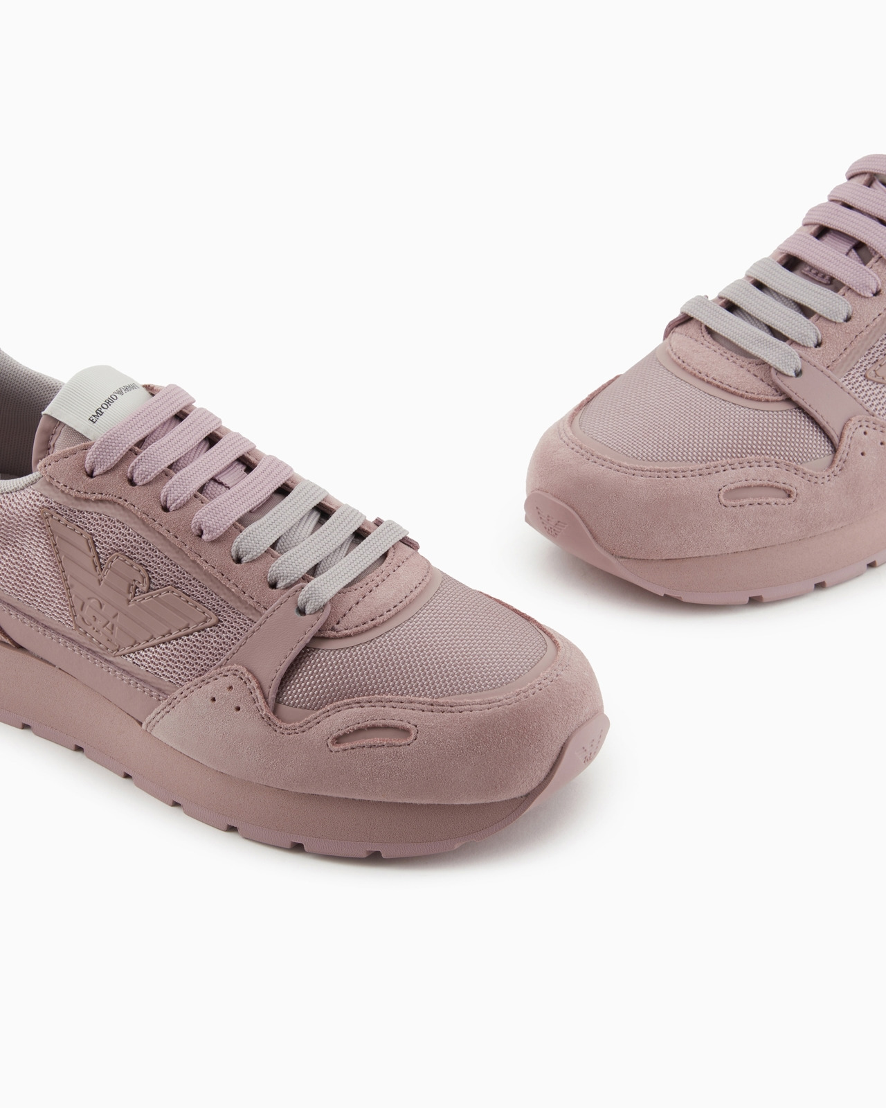 Mesh sneakers with suede details and eagle patch - 5