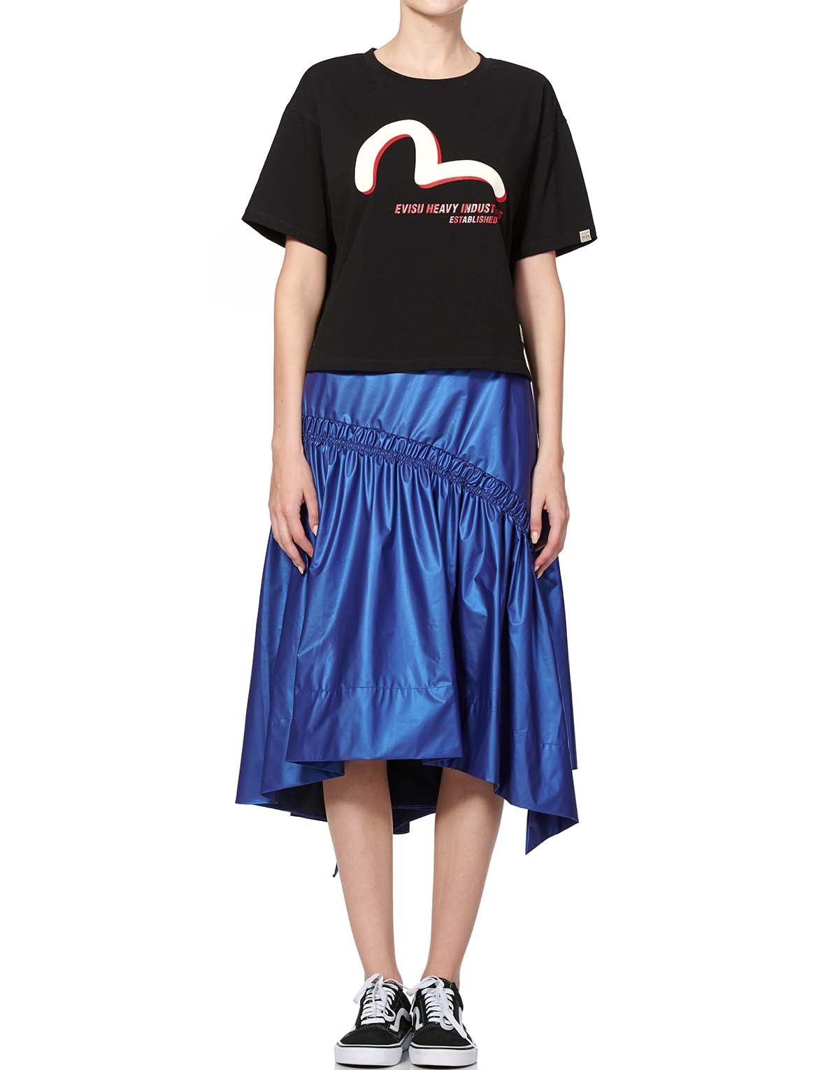 Layered Skirt with Logo and Seagull Print - 5