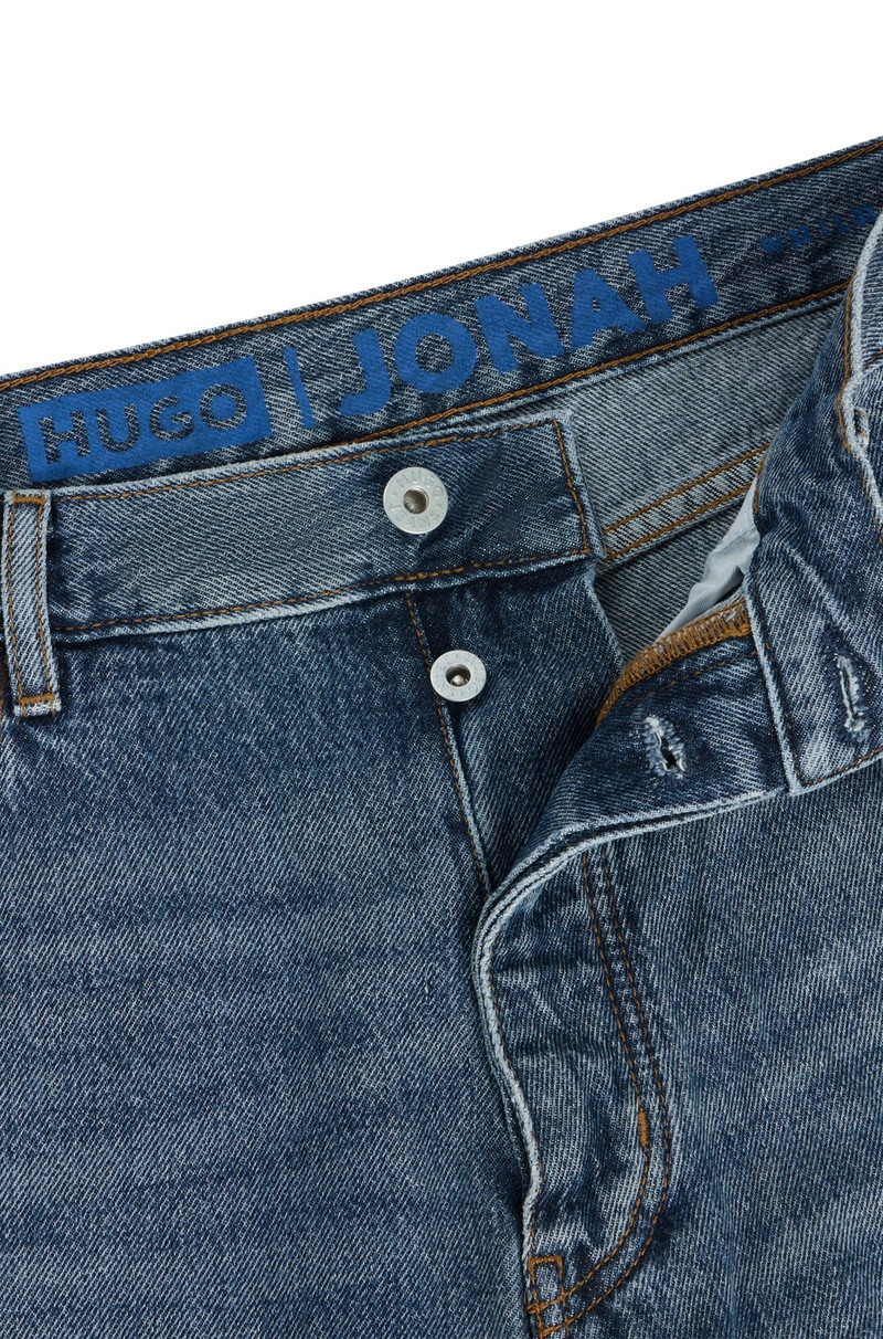 REGULAR-FIT JEANS IN BLUE STONEWASHED DENIM 6