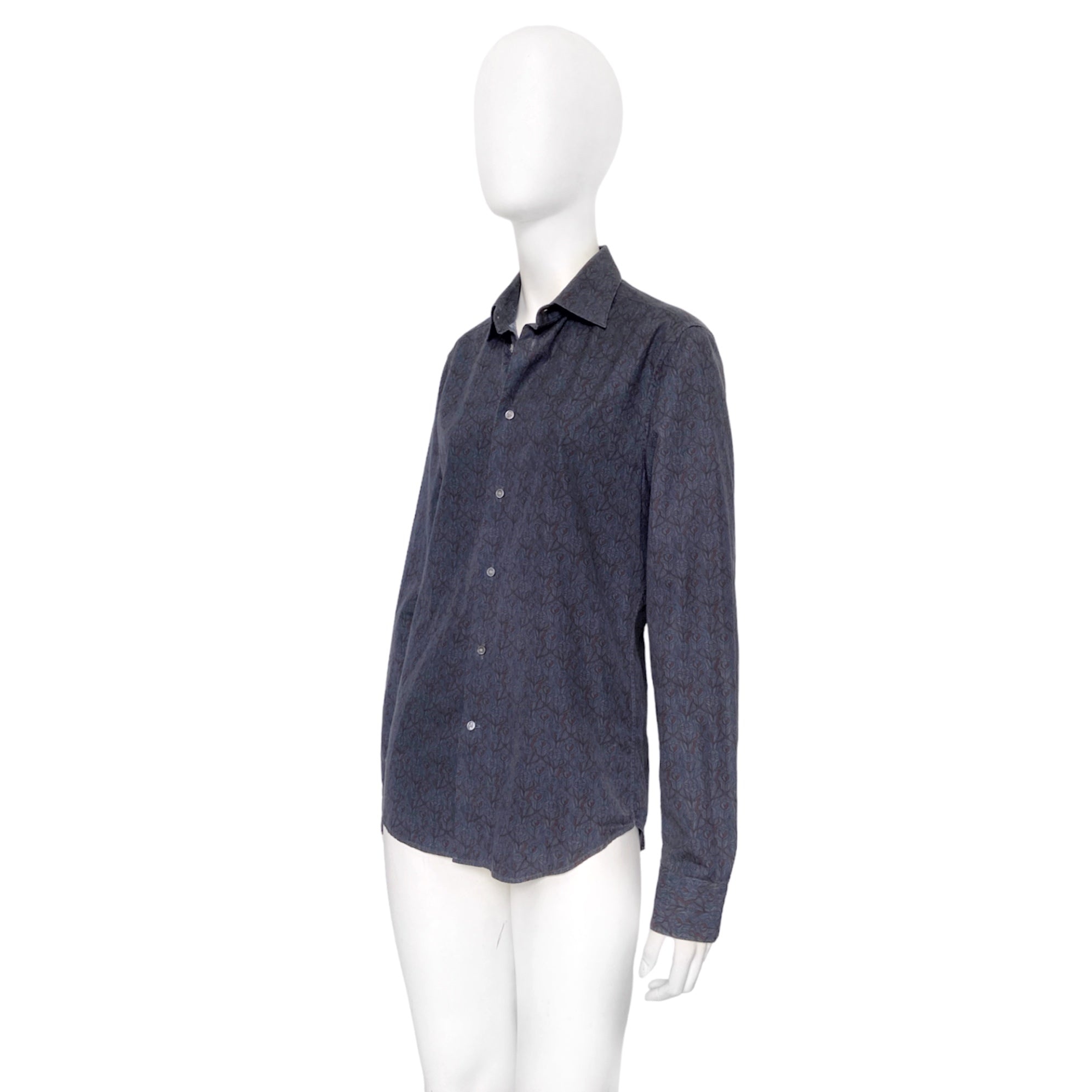 Louis Vuitton Fall 2010 Navy Monogram Button up Shirt - 2