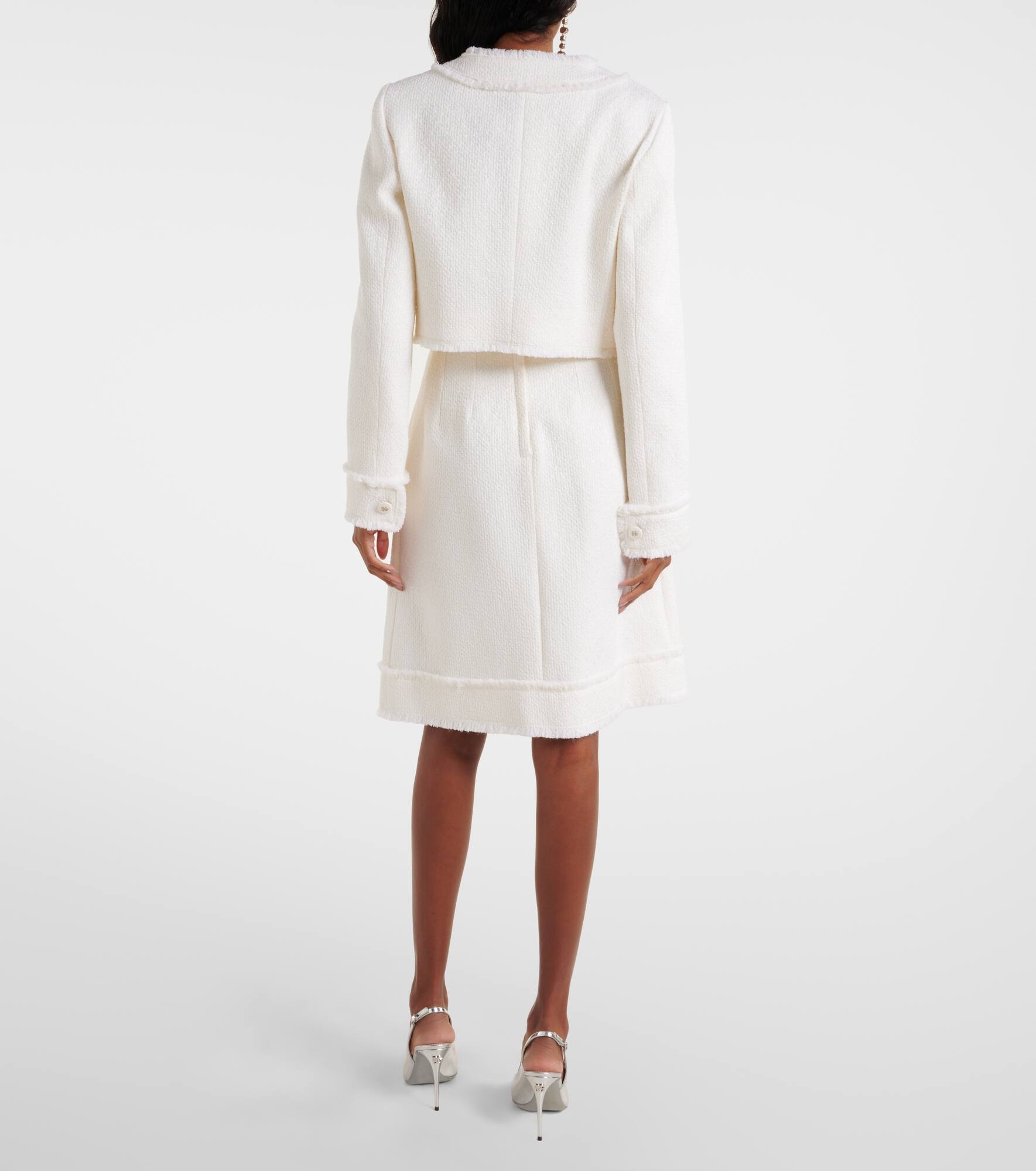 Cropped wool-blend tweed jacket - 3