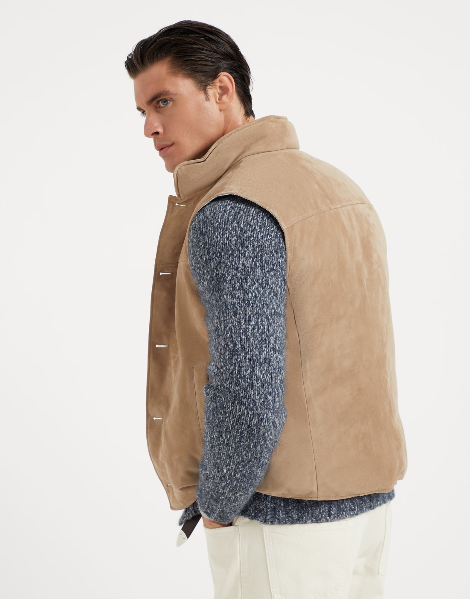 Suede down vest - 2