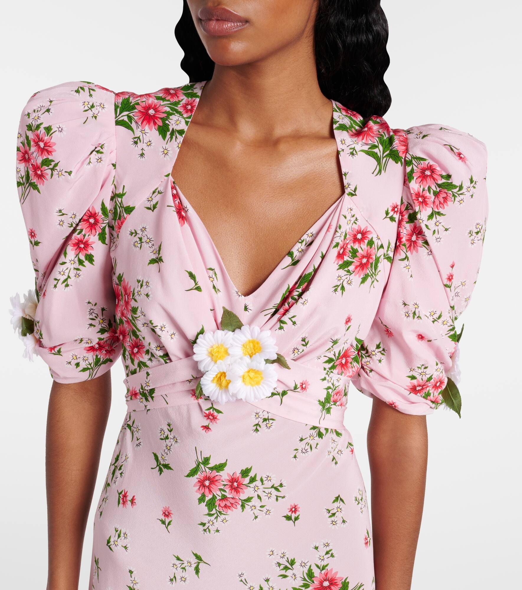 Floral silk cocktail dress - 4