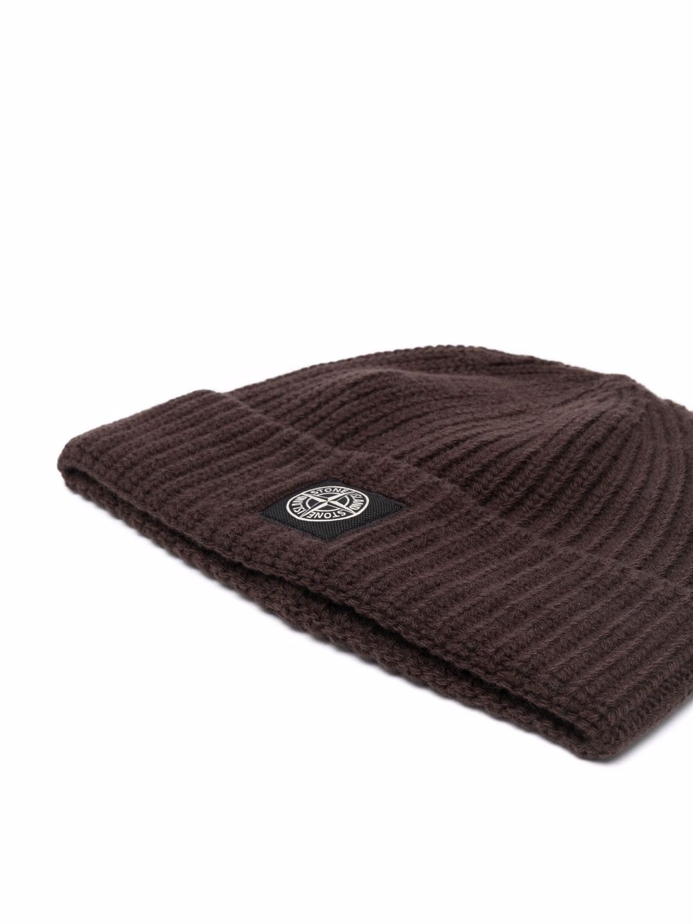 logo-patch ribbed wool beanie - 2