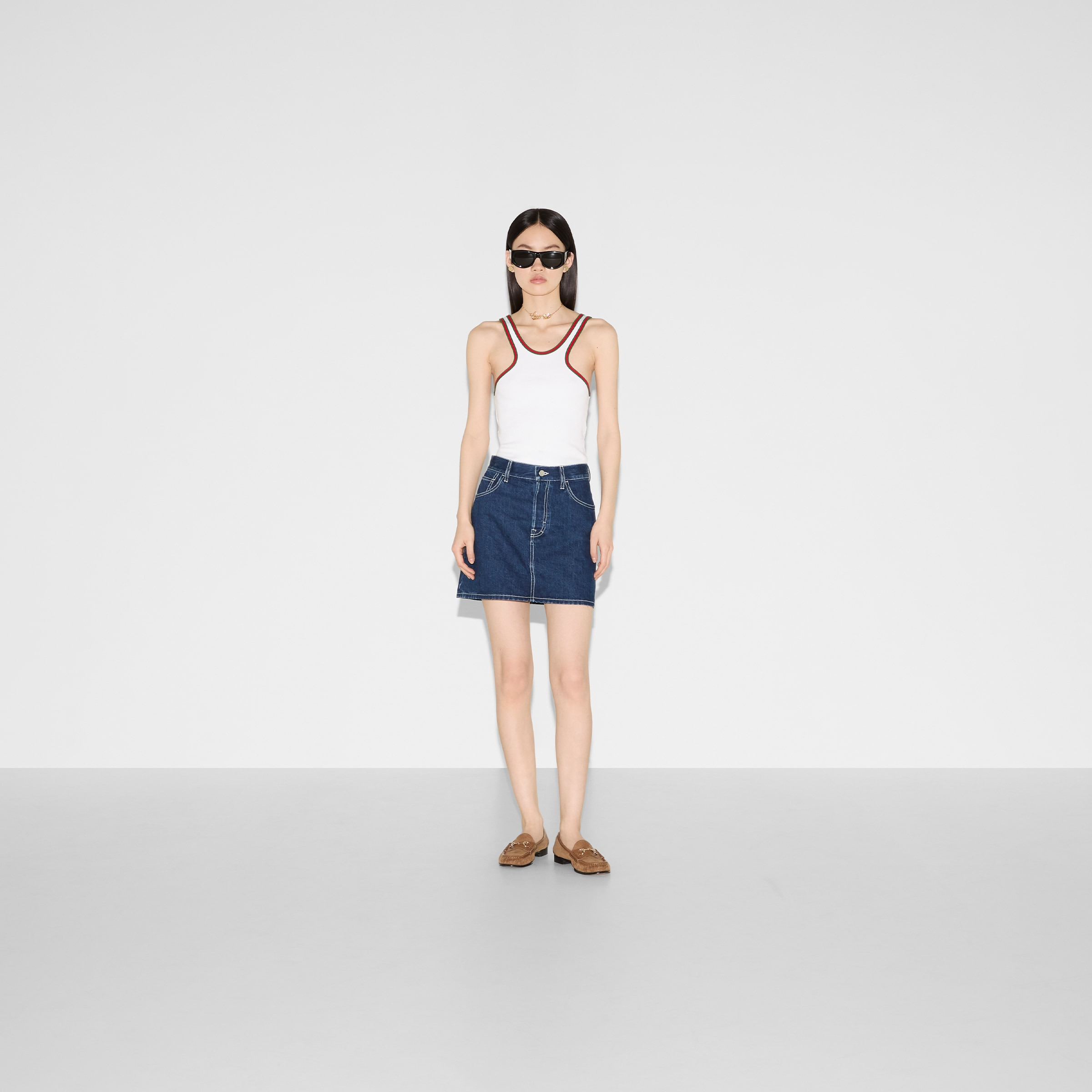 Mini lasered denim skirt - 2