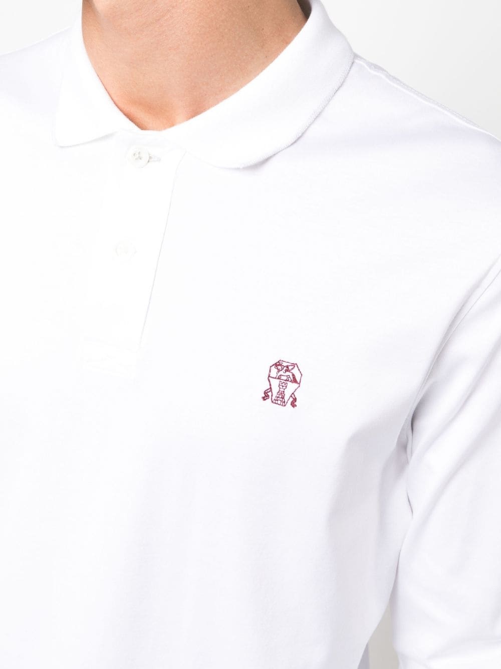 logo-embroidered cotton polo shirt - 5