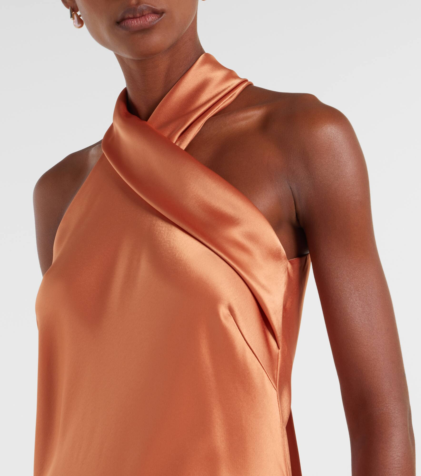 Pandora halterneck satin gown - 4