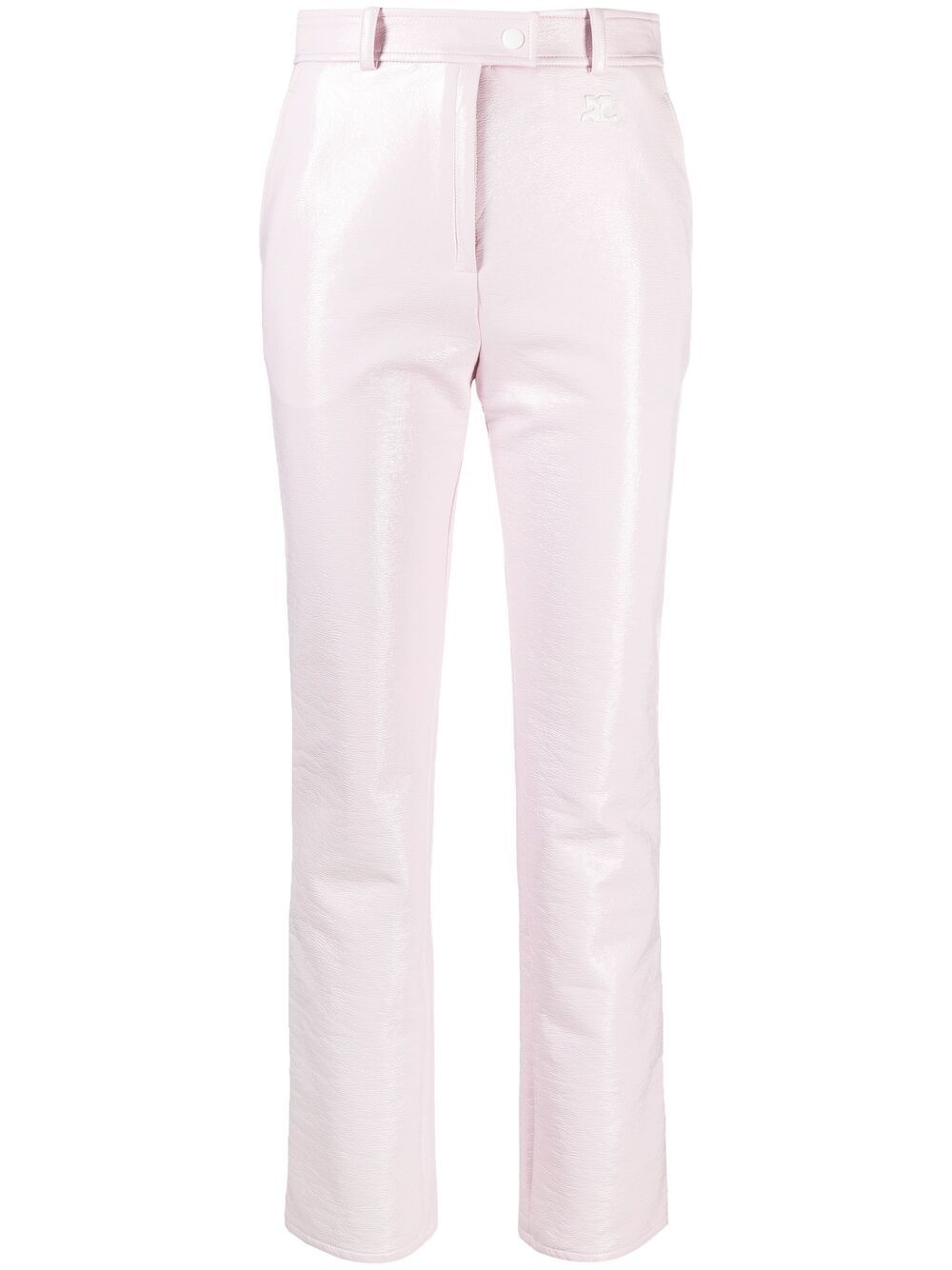 slim-cut vinyl trousers - 1