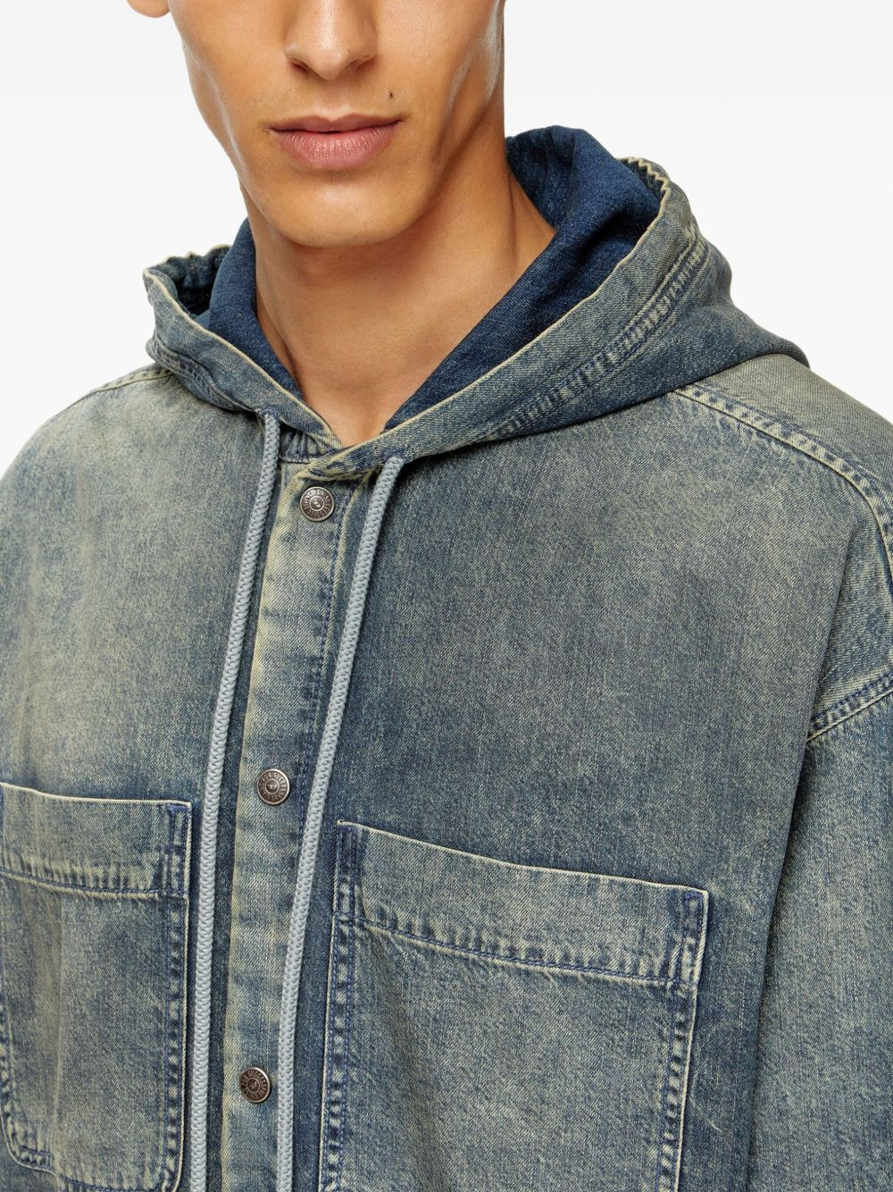 hooded denim shirt - 5
