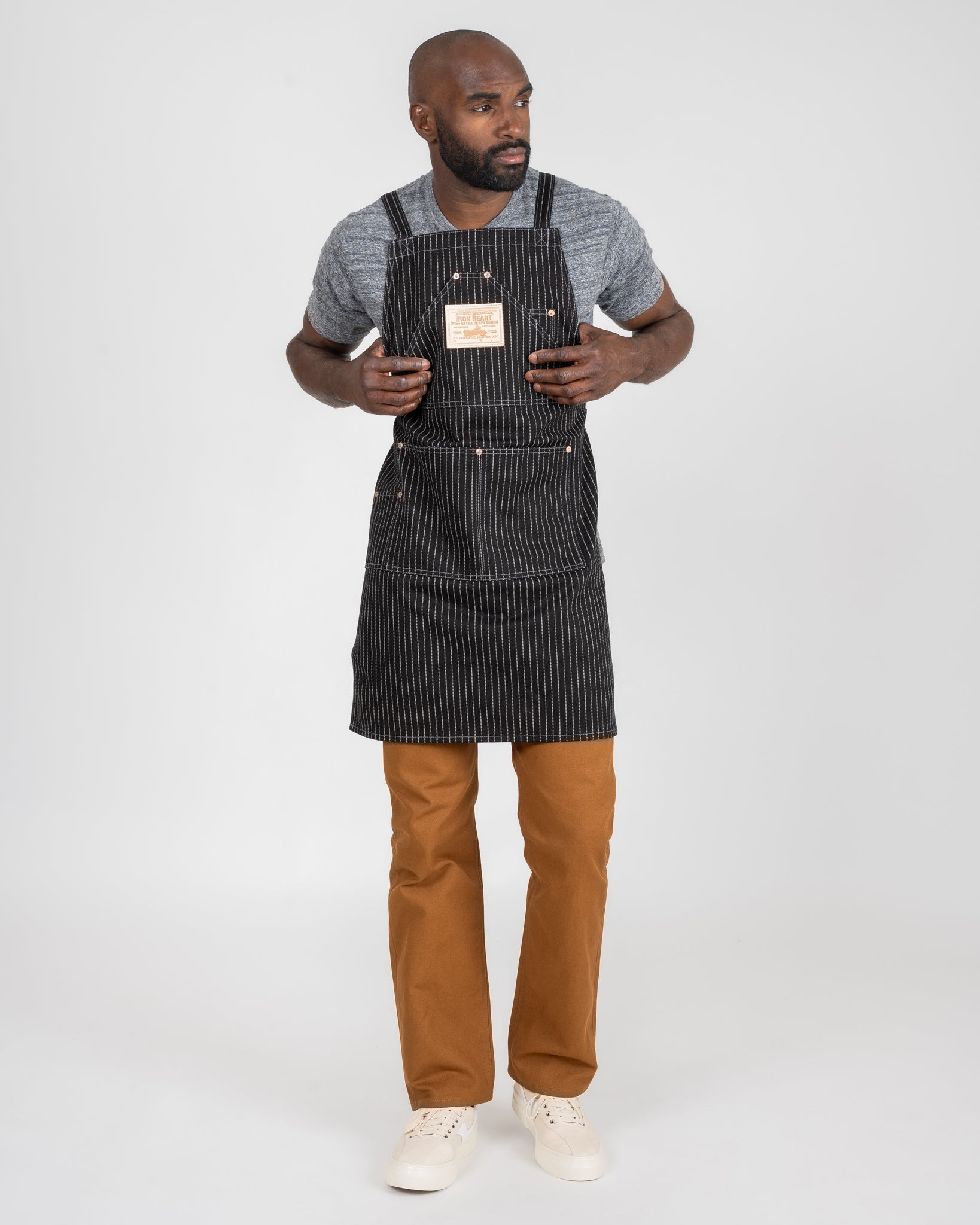 IHG-058-BLK 12oz Wabash Apron - Black - 2