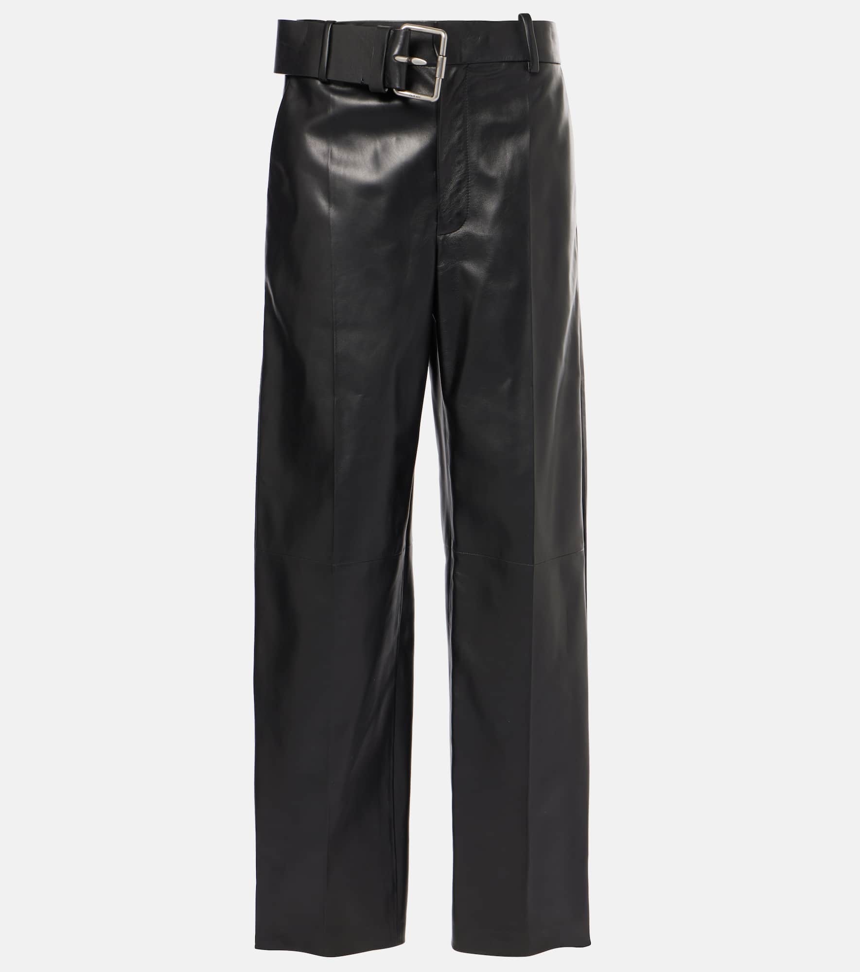 Leather straight pants - 1