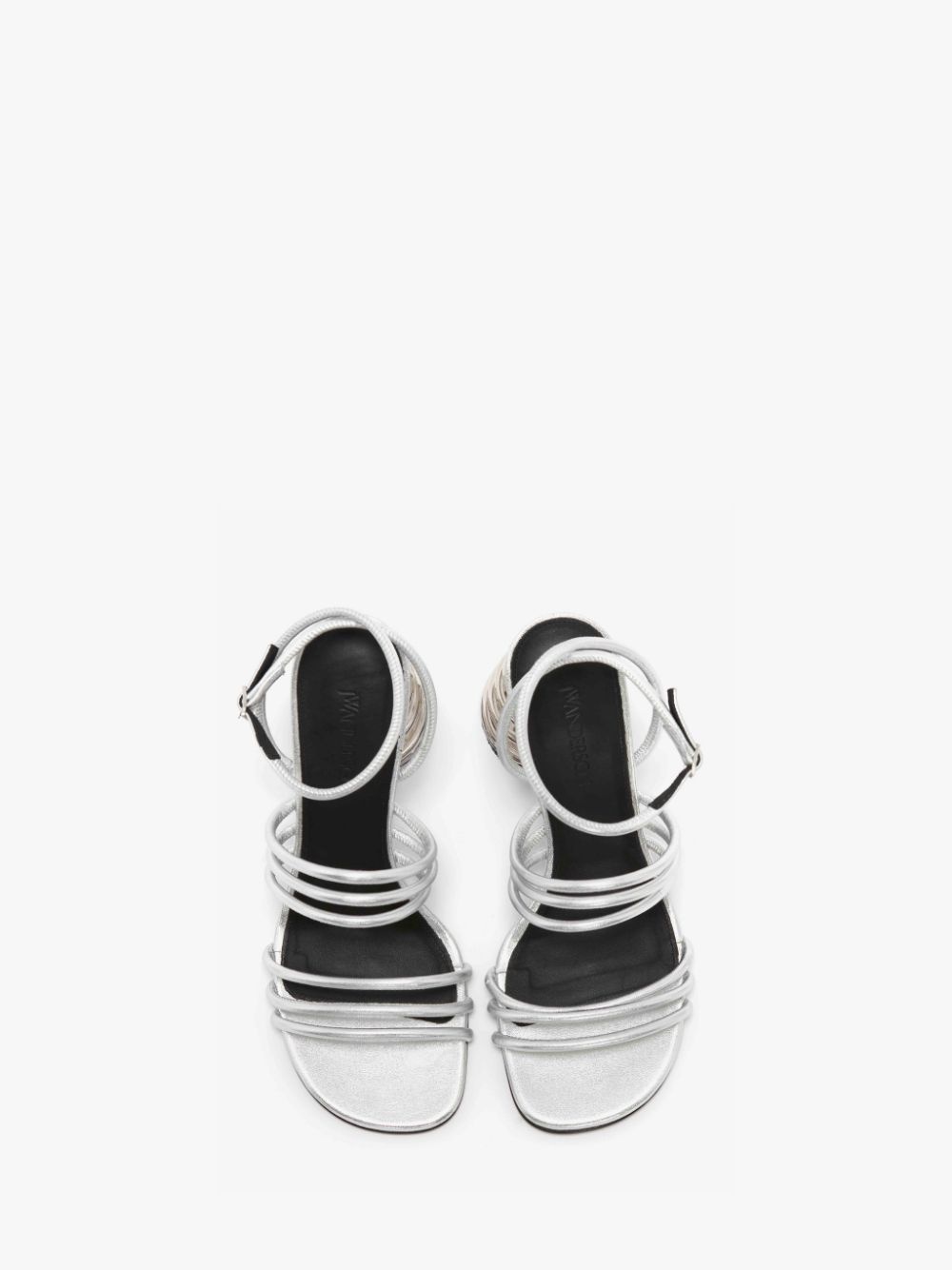 LEATHER SPIRAL HEEL SANDAL - 4