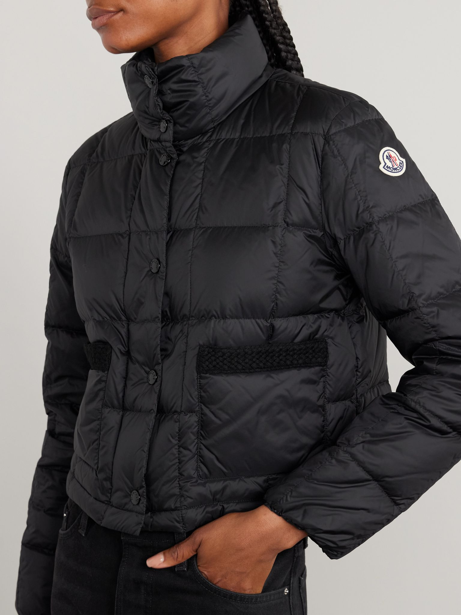 Jarcieu braided cord-trimmed quilted shell down jacket Black - 3
