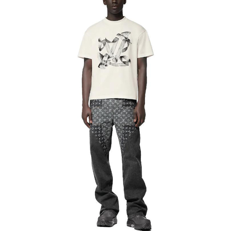 Louis Vuitton LOUIS VUITTON Graphic Cotton T-shirt 'White' 1ABXR6 outlook
