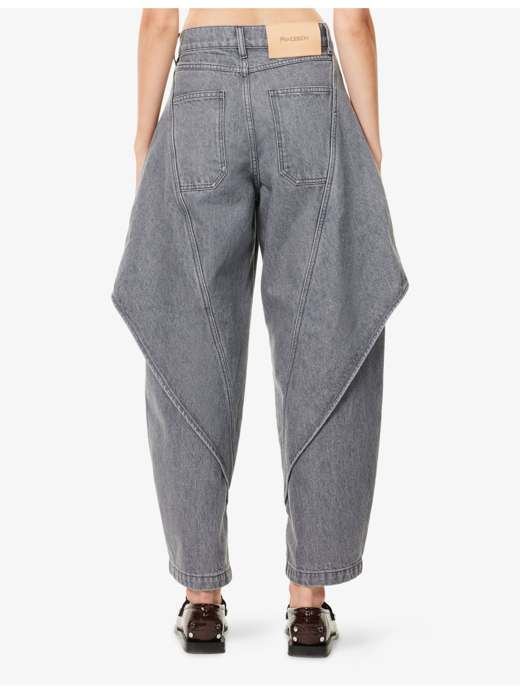 Cropped Sculptural Denim Jeans - 4