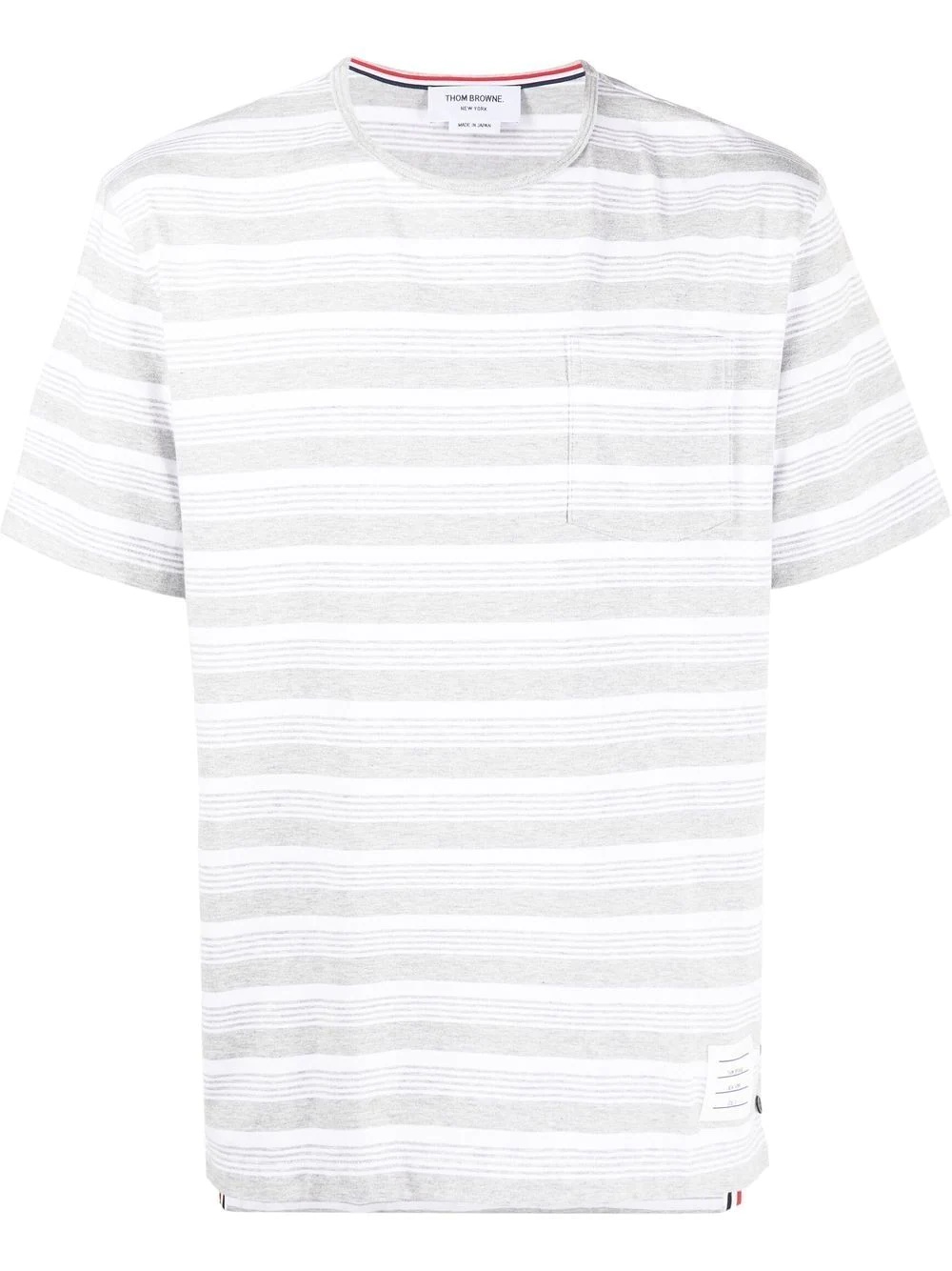 logo-patch striped T-shirt - 1