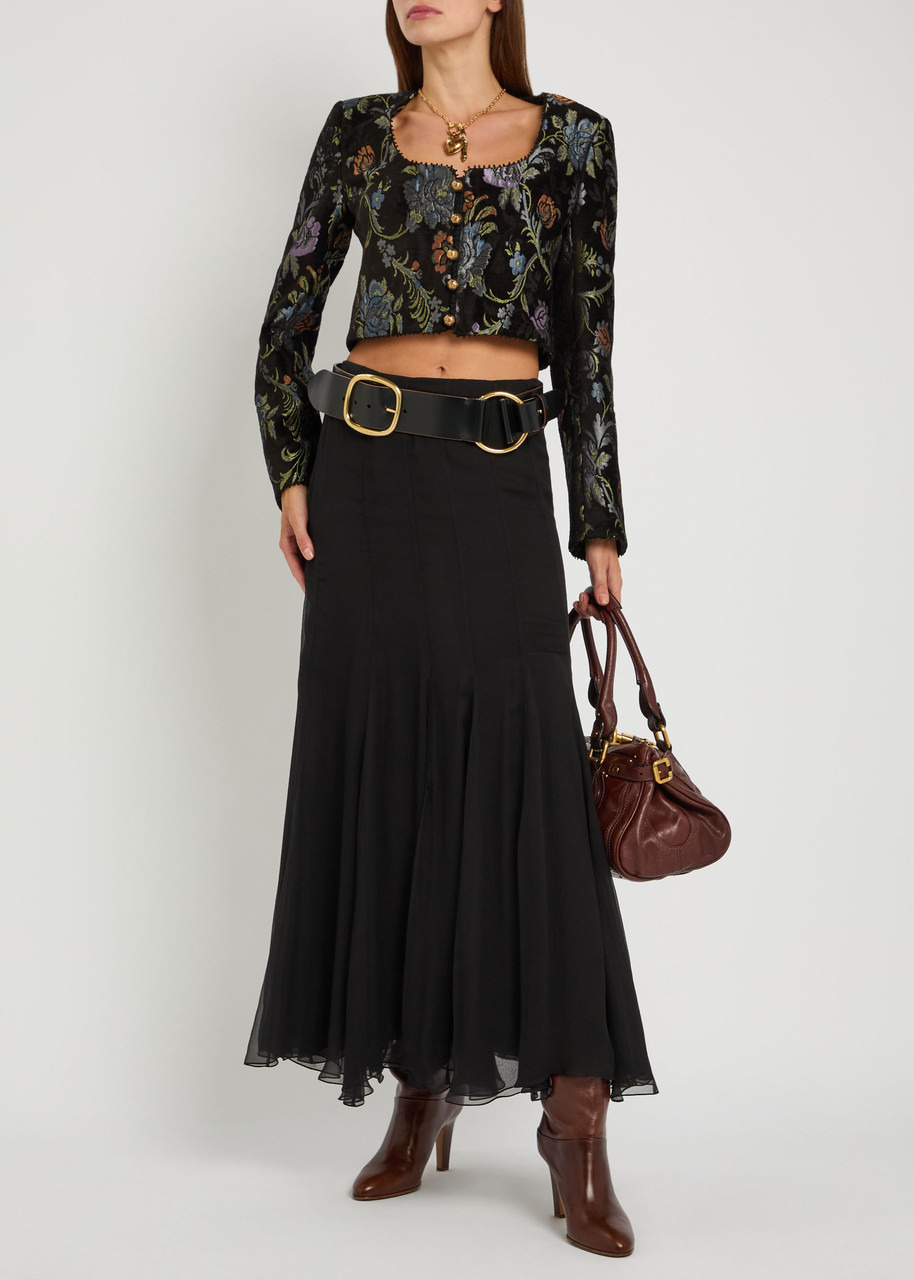 Chloe Floral-brocade Woven Cropped Jacket - 4