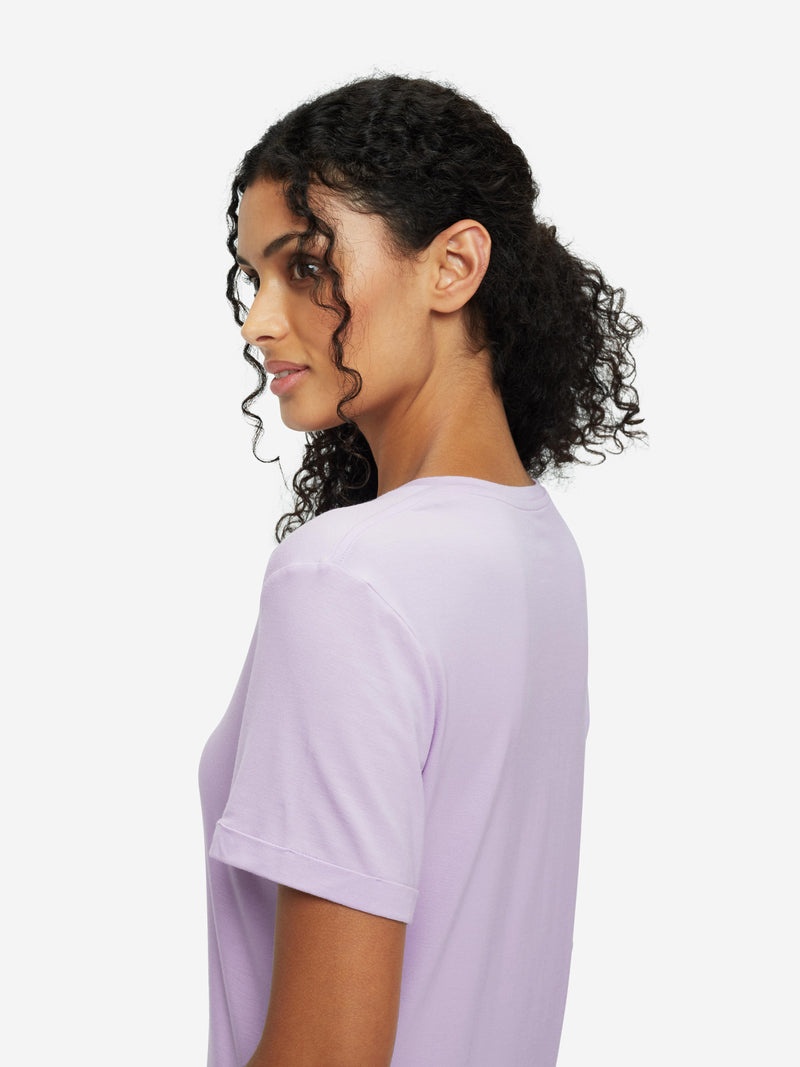 Women's V-Neck Sleep T-Shirt Lara Micro Modal Stretch Lilac - 7