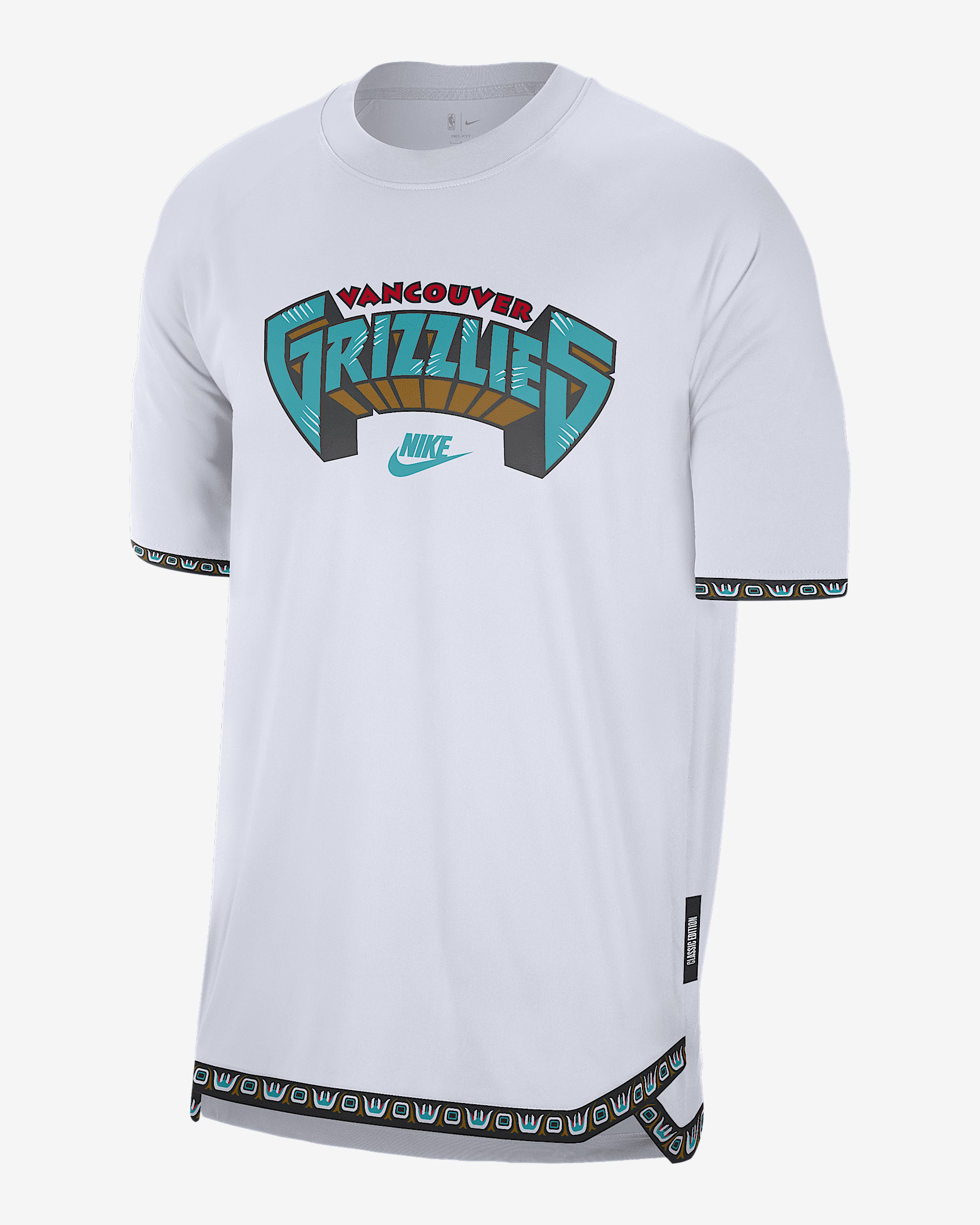 Memphis Grizzlies Hardwood Classics Men's Nike Dri-FIT NBA Short-Sleeve Pregame Top - 1