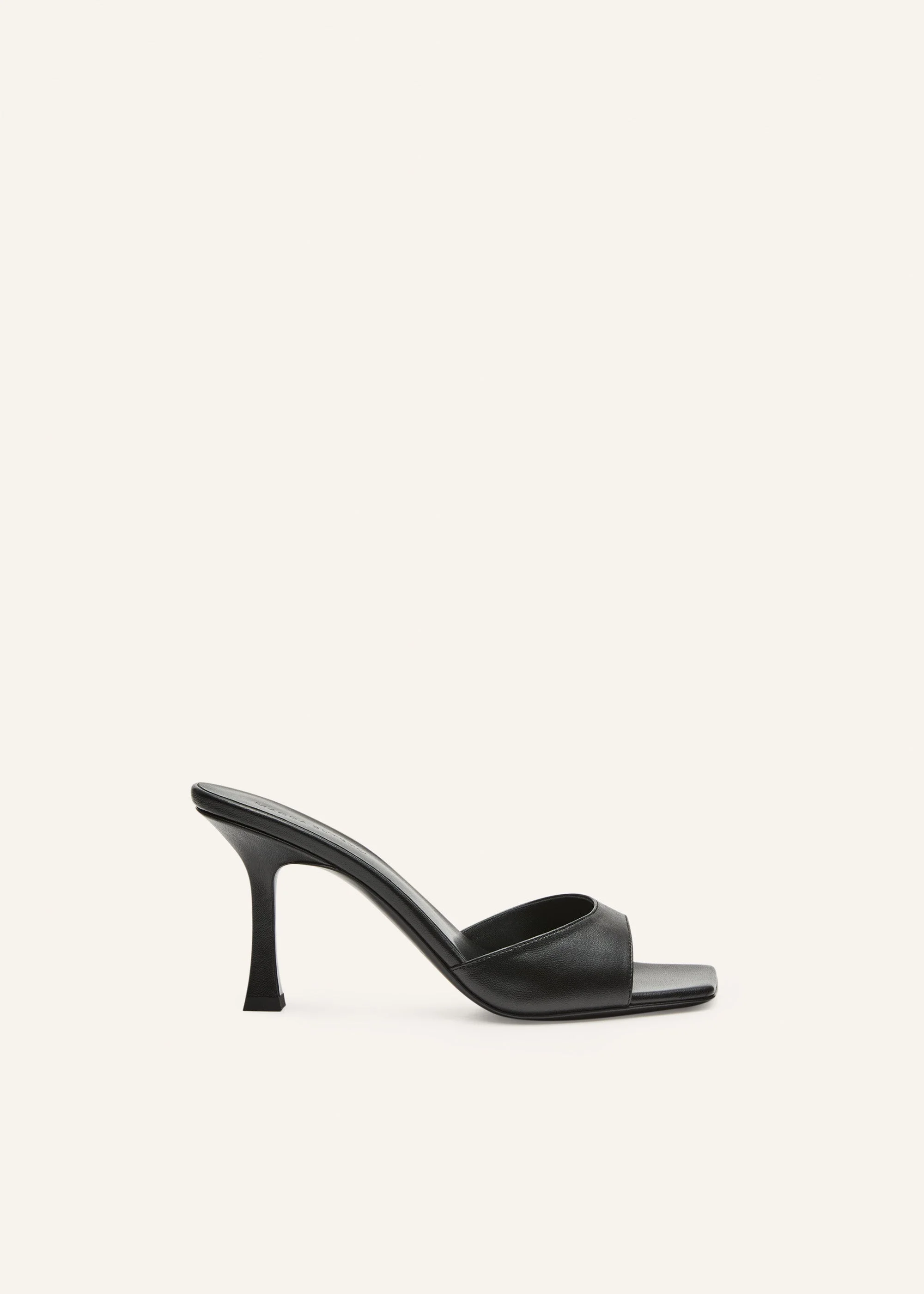 Thin leather mule in black leather - 1
