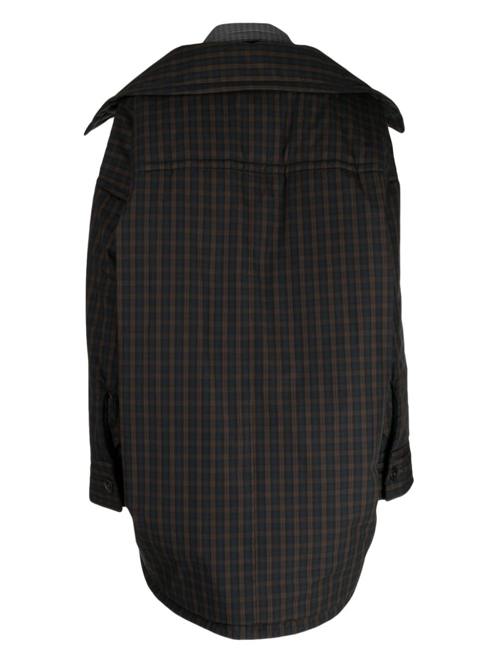 layered checked shirt jacket - 2
