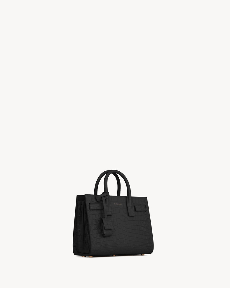 SAC DE JOUR NANO IN MATTE CROCODILE EMBOSSED LEATHER 5