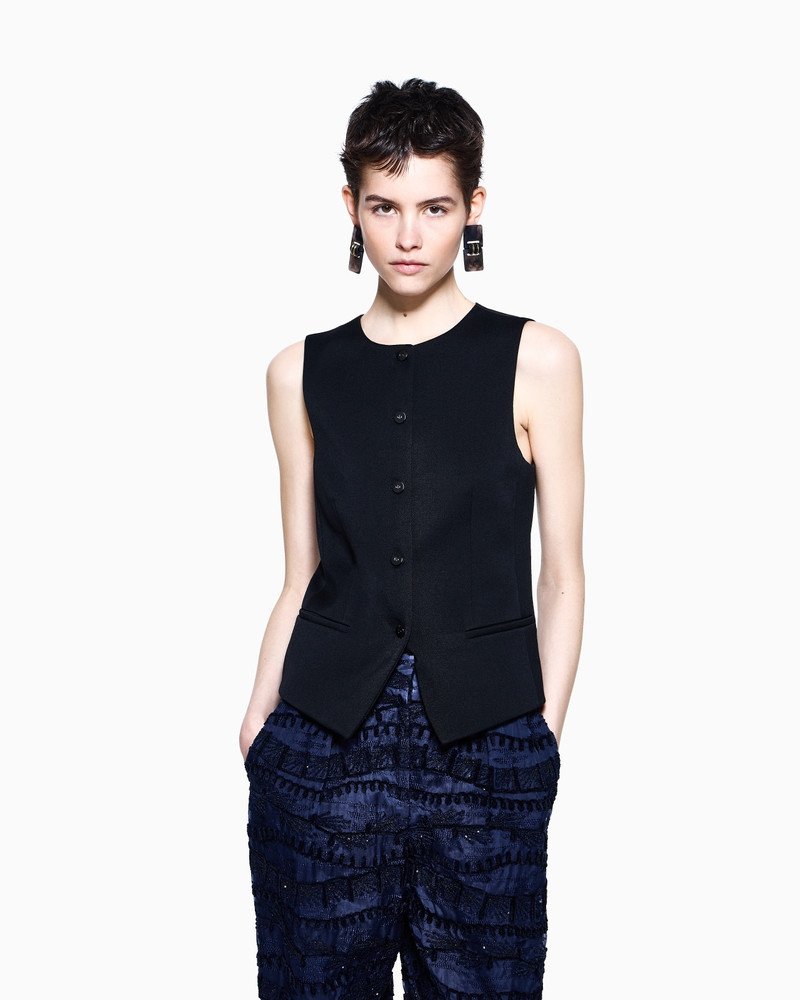 GIORGIO ARMANI SINGLE-BREASTED WOOL WAISTCOAT outlook