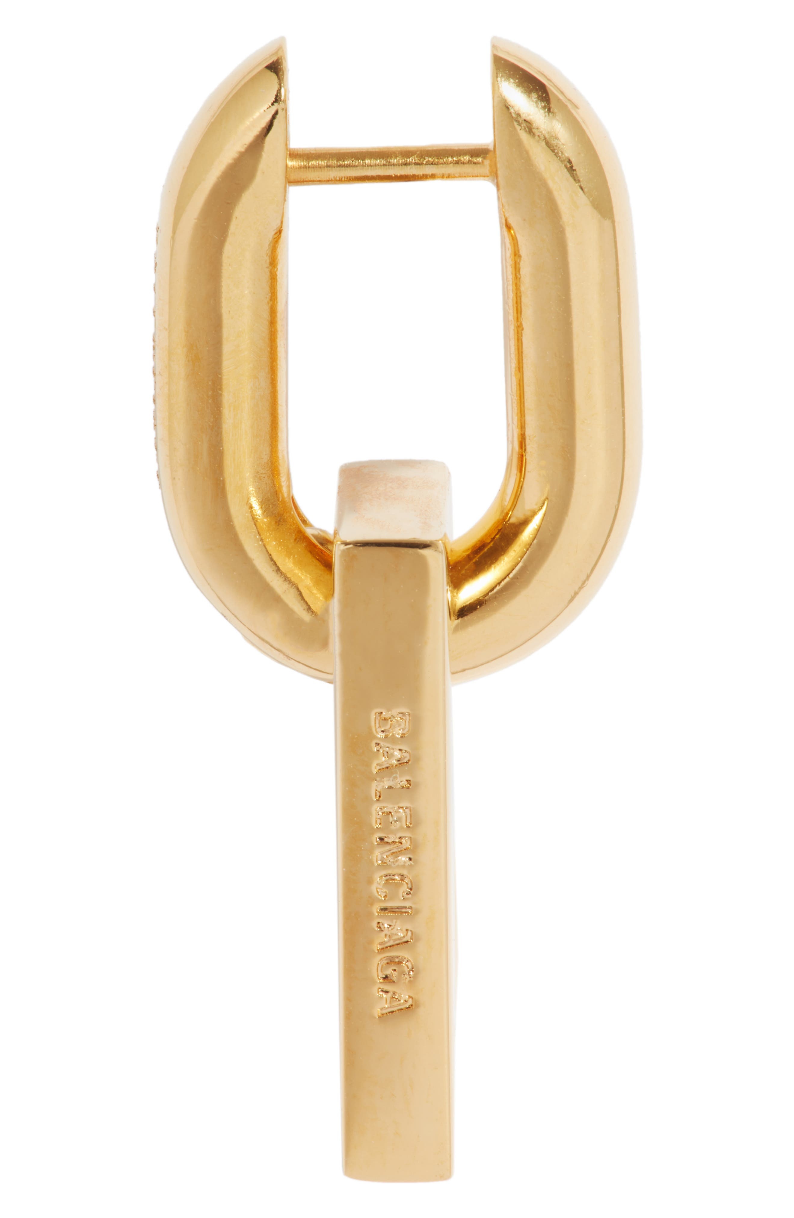 Balenciaga XS B Chain Earrings in Shiny Gold at Nordstrom - 4