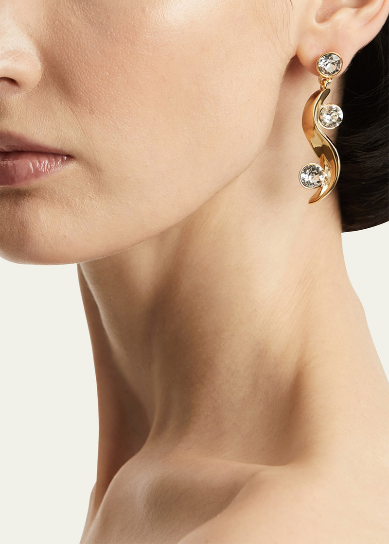 Oscar de la Renta Crystal Wave Drop Earrings outlook