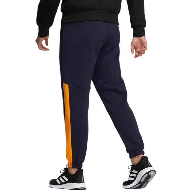 Men's adidas Printing Stripe Drawstring Zipper Side Bundle Feet Sports Pants/Trousers/Joggers Blue H - 3