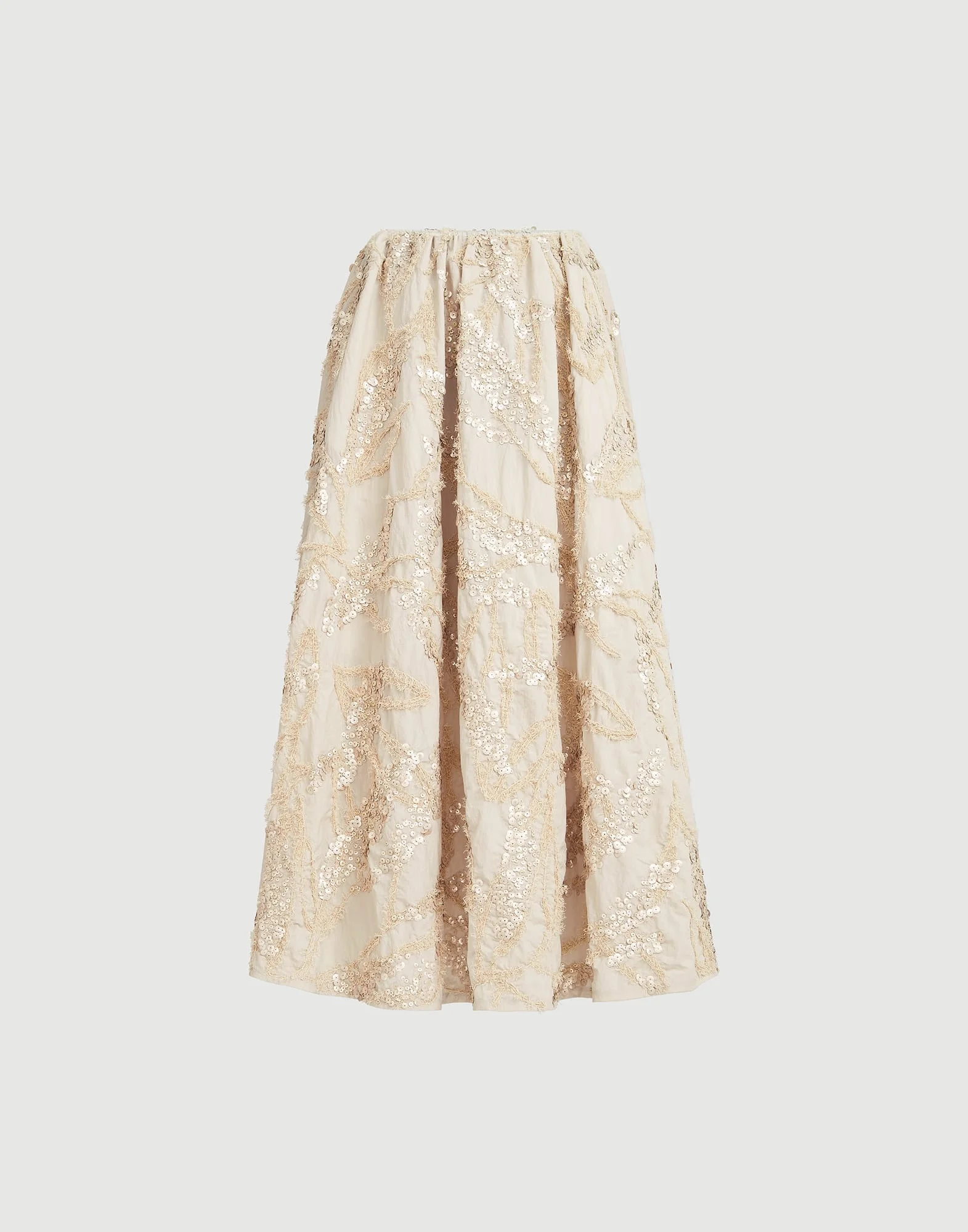 Techno cotton poplin skirt with dazzling seabed embroidery - 1