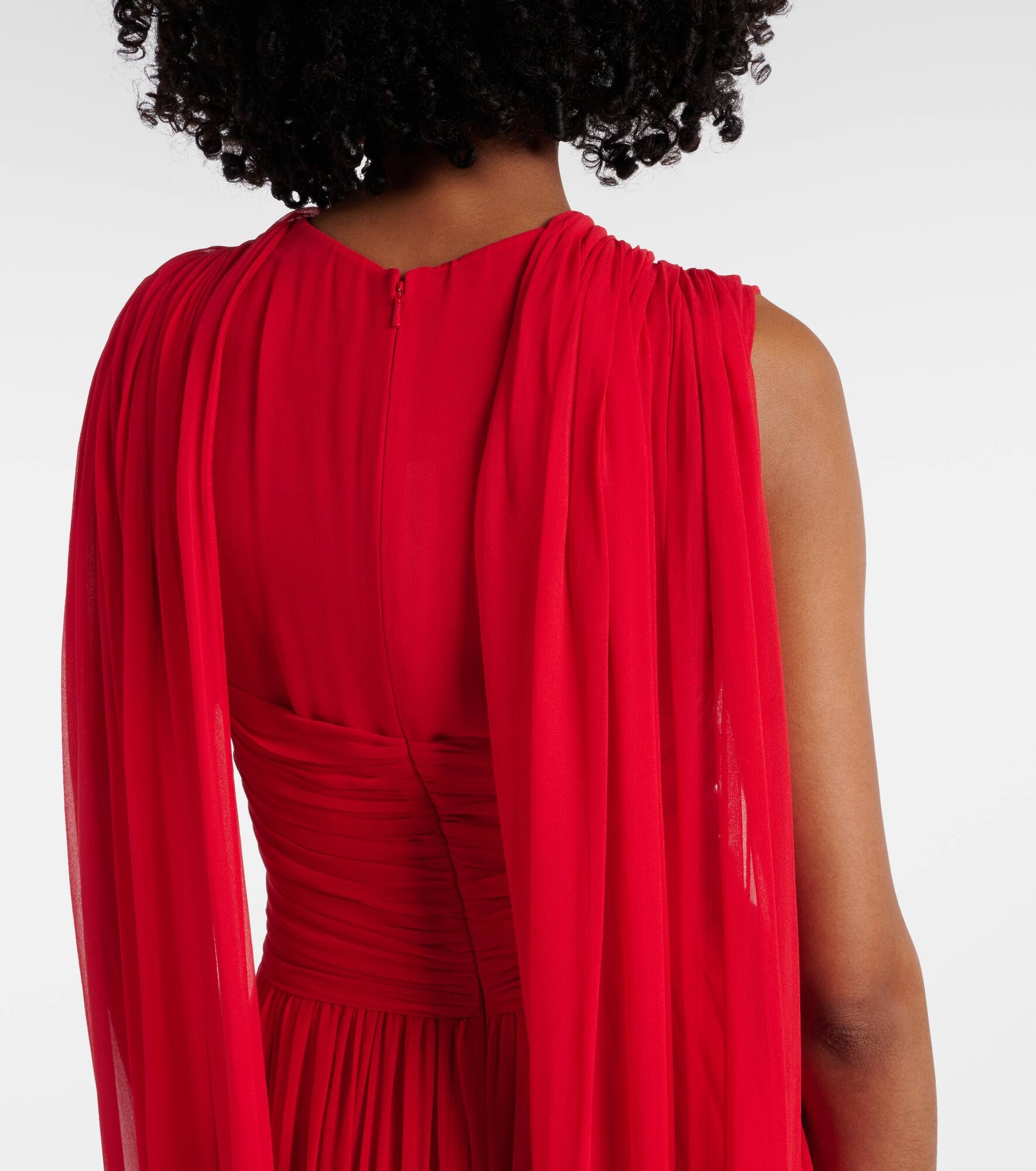 Seva gathered silk georgette gown - 6
