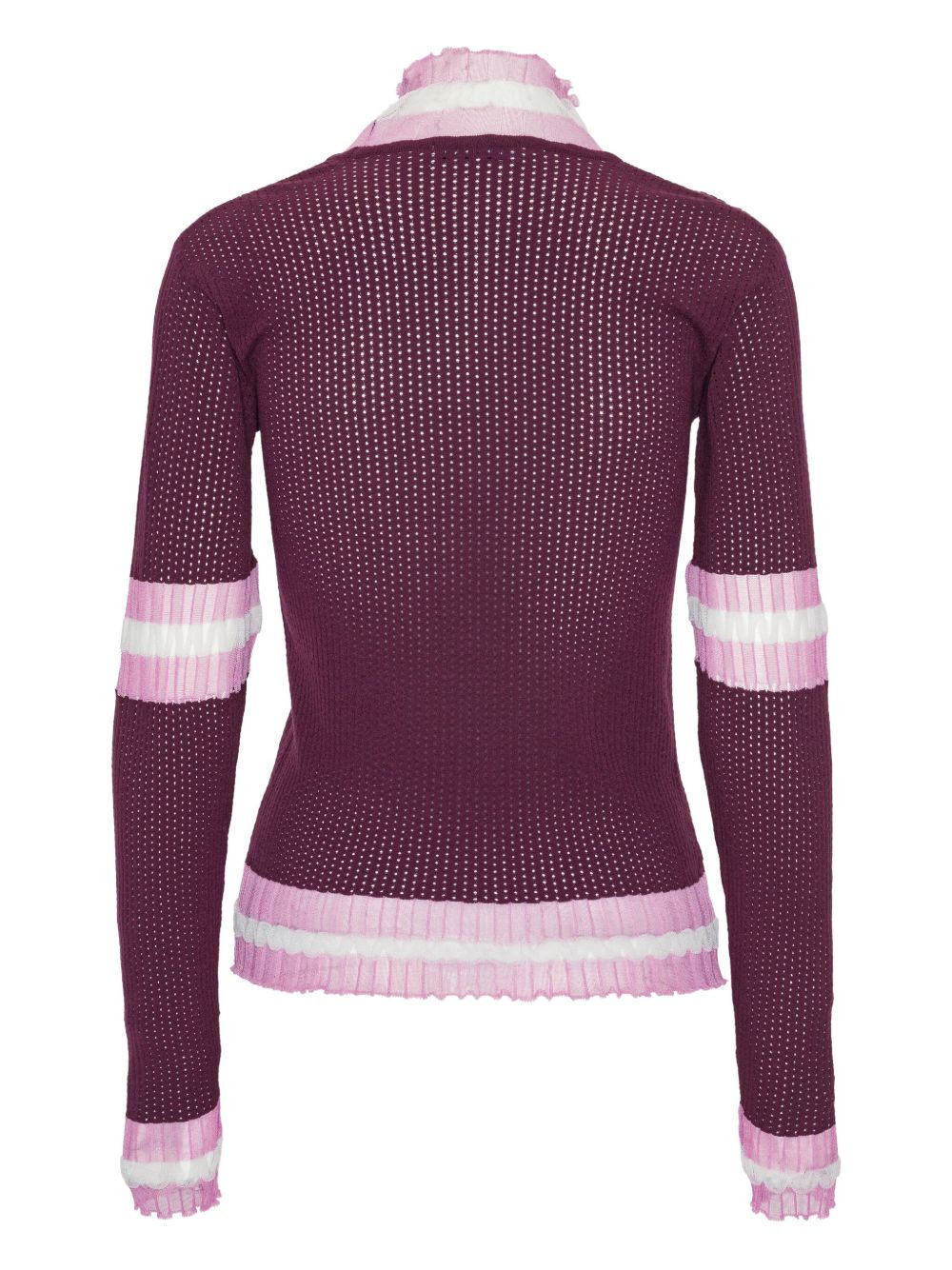 ruffled-trim perforated  jumper - 2