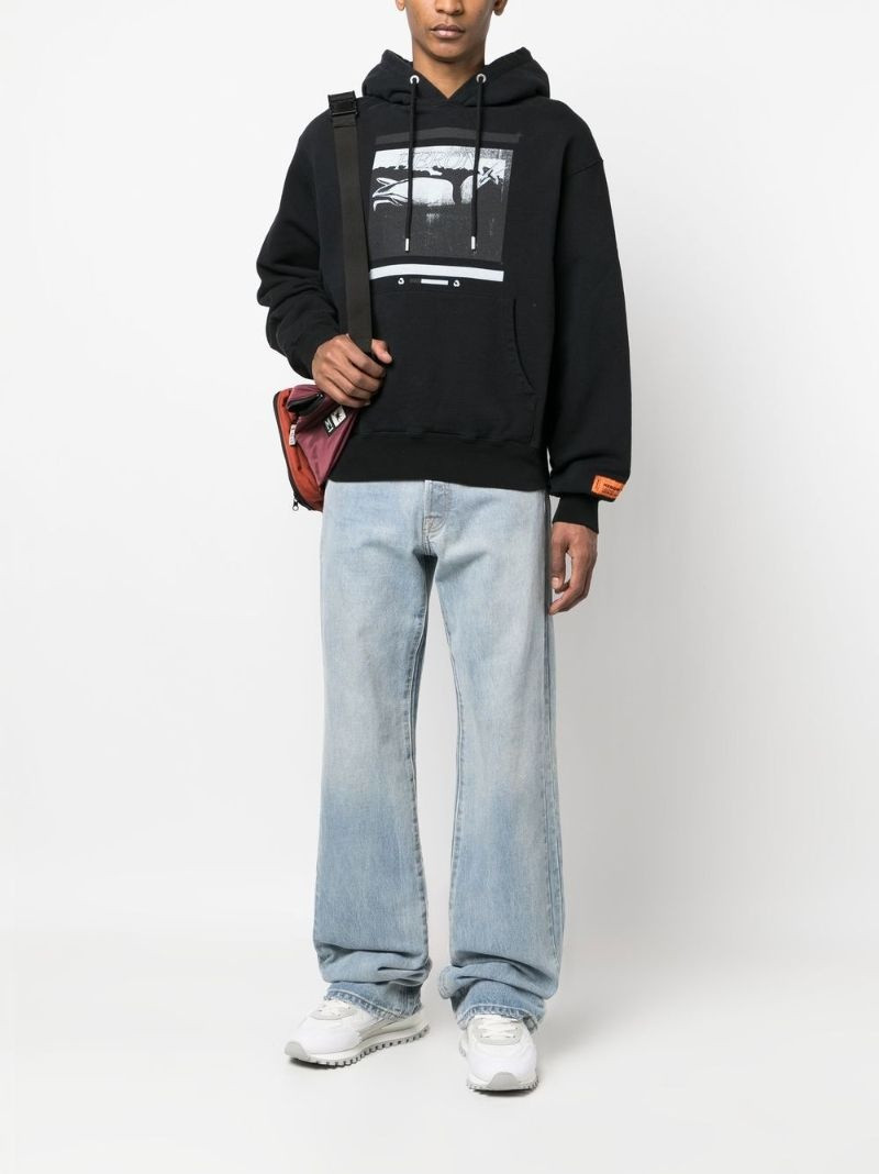 Heron Preston heron graphic-print hoodie outlook