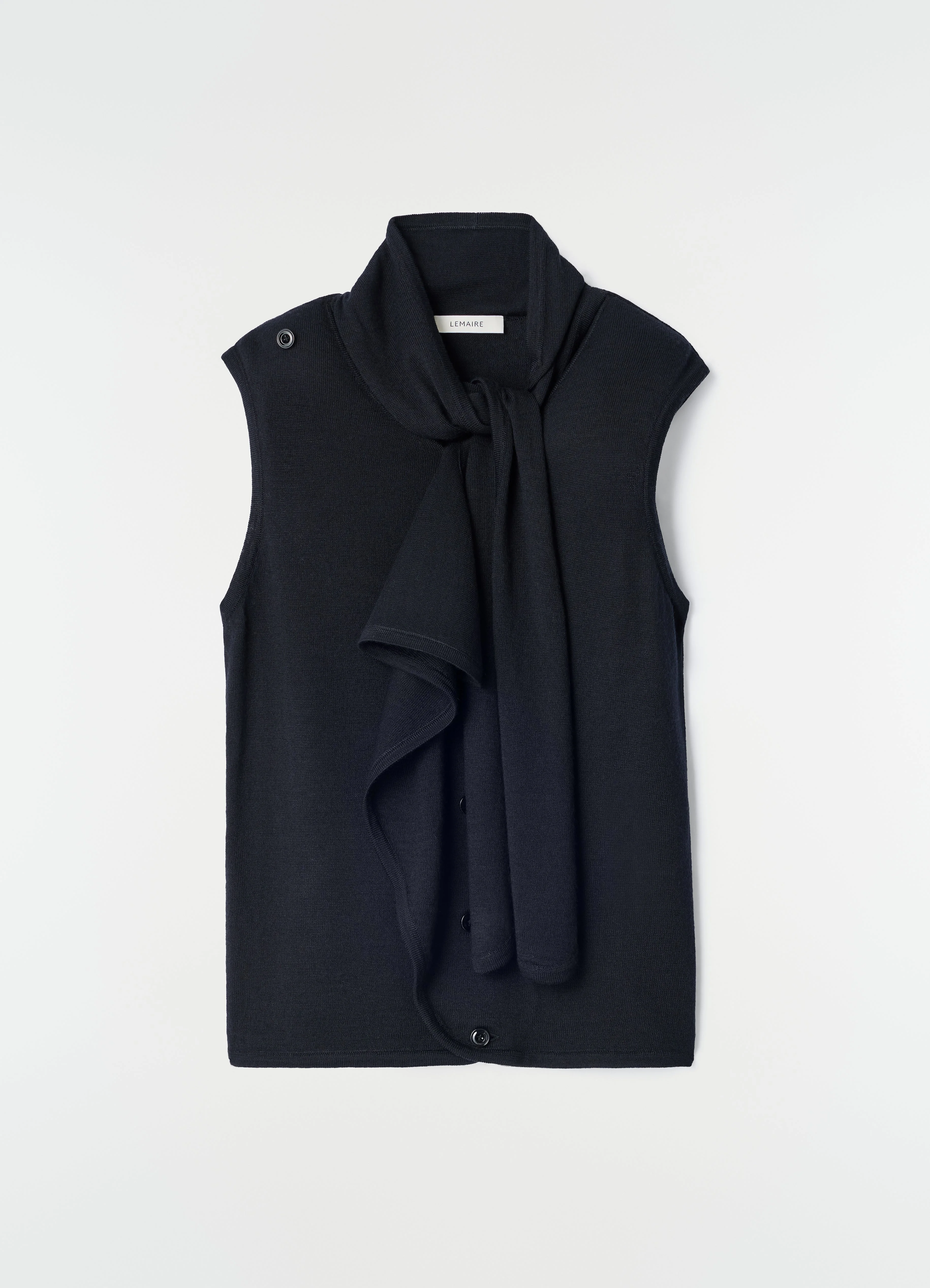 ASYMMETRICAL CARDIGAN IN MERINO WOOL BLEND - 1