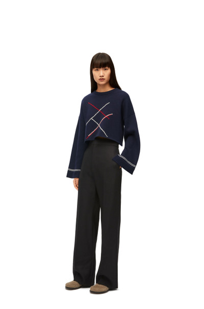 Loewe Cropped Argyle sweater in wool outlook