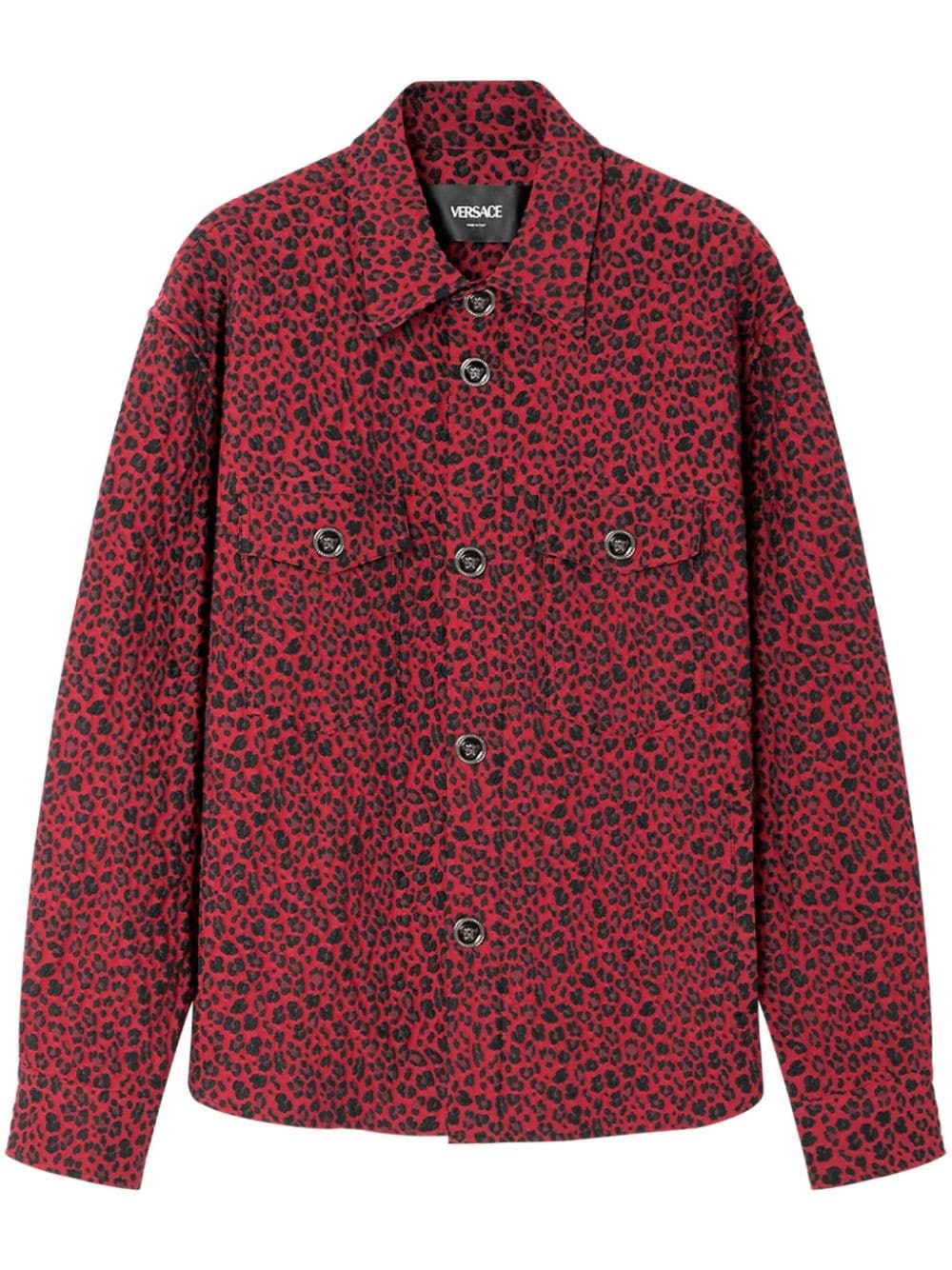 leopard-jacquard jacket - 1