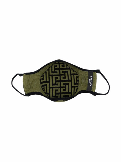 Balmain monogram-jacquard face mask outlook