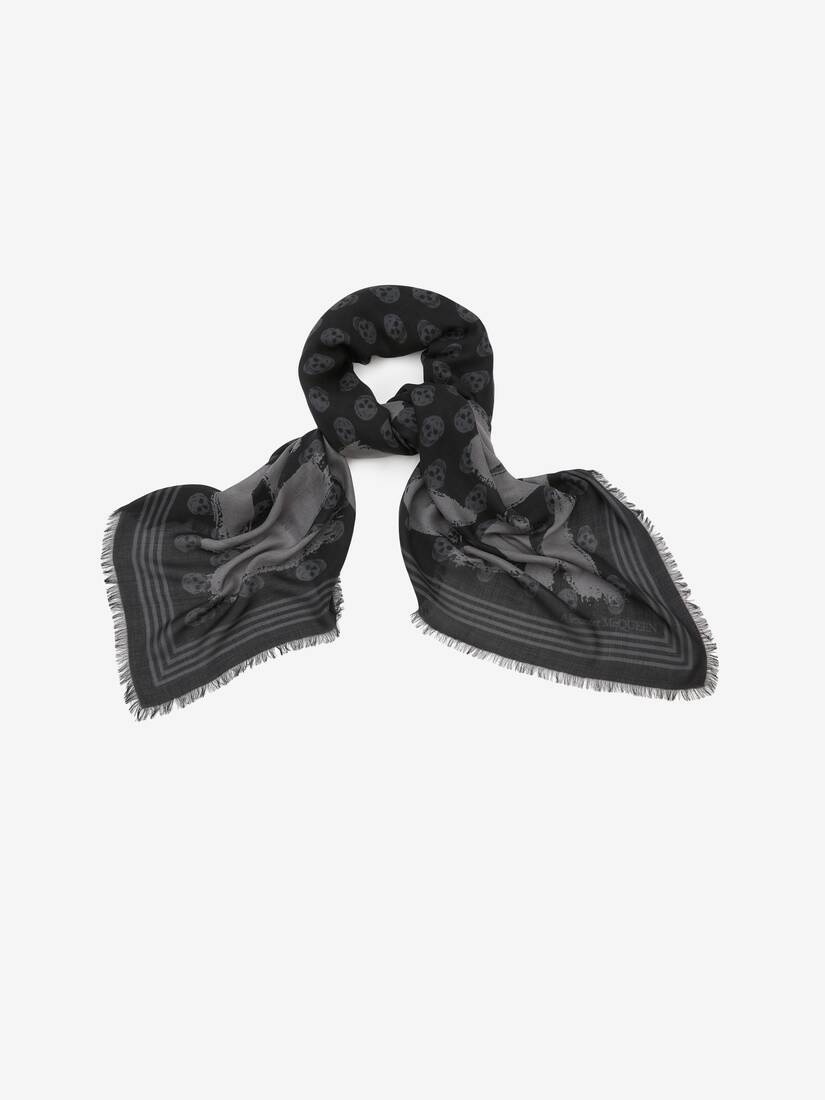 Mcqueen Graffiti Biker Skull Scarf in Black - 2