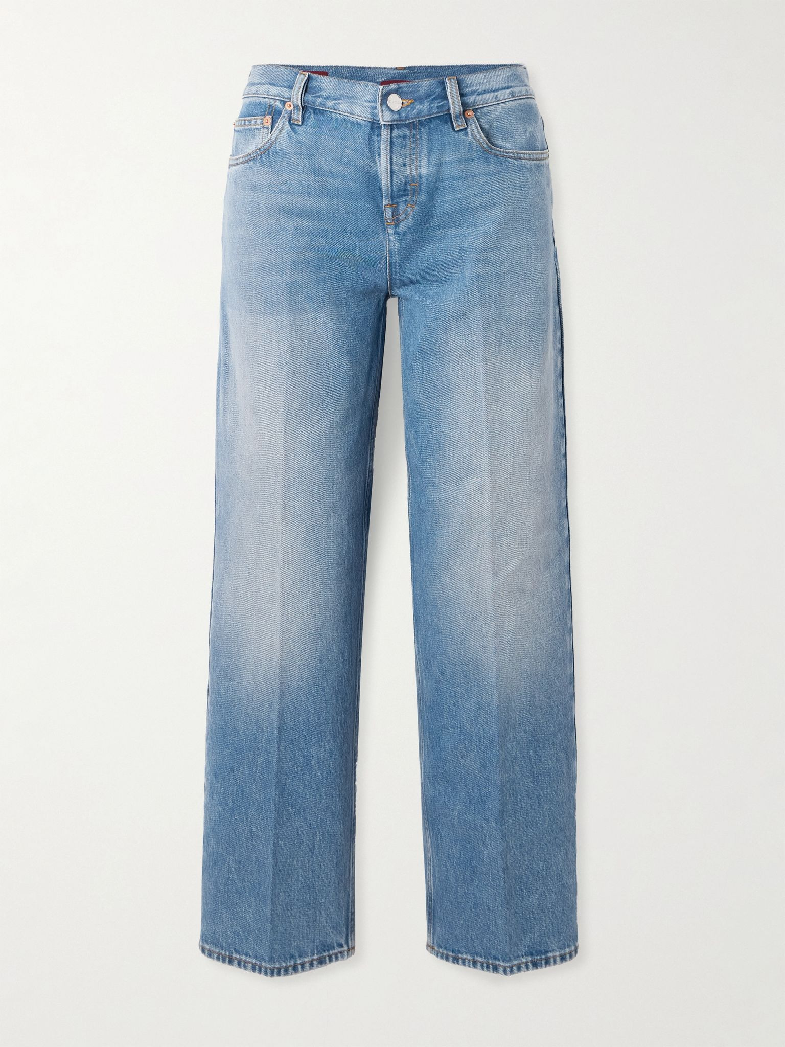 Cropped mid-rise straight-leg jeans Blue - 1