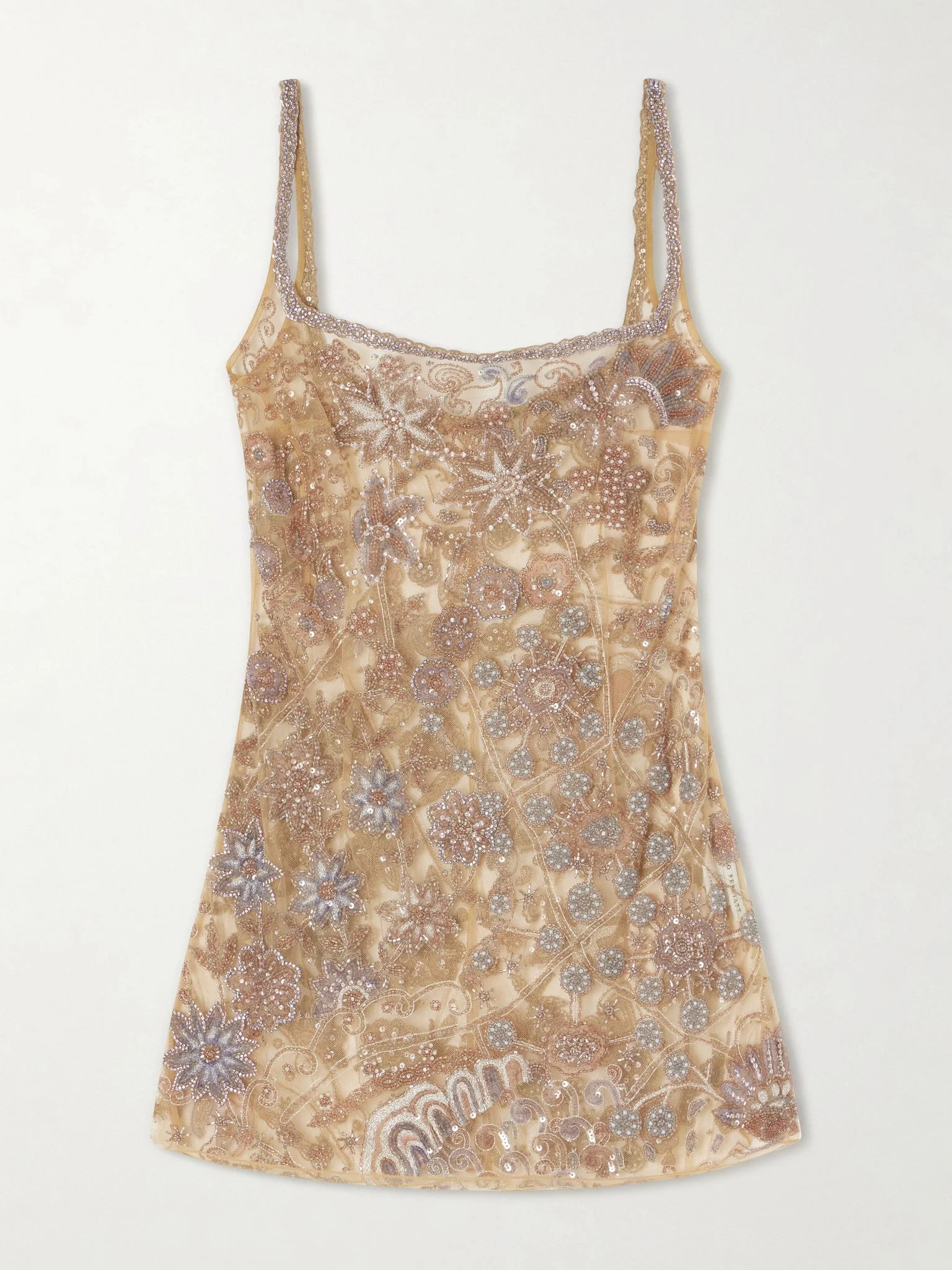 Soléa embellished mesh mini dress Pastel pink - 1