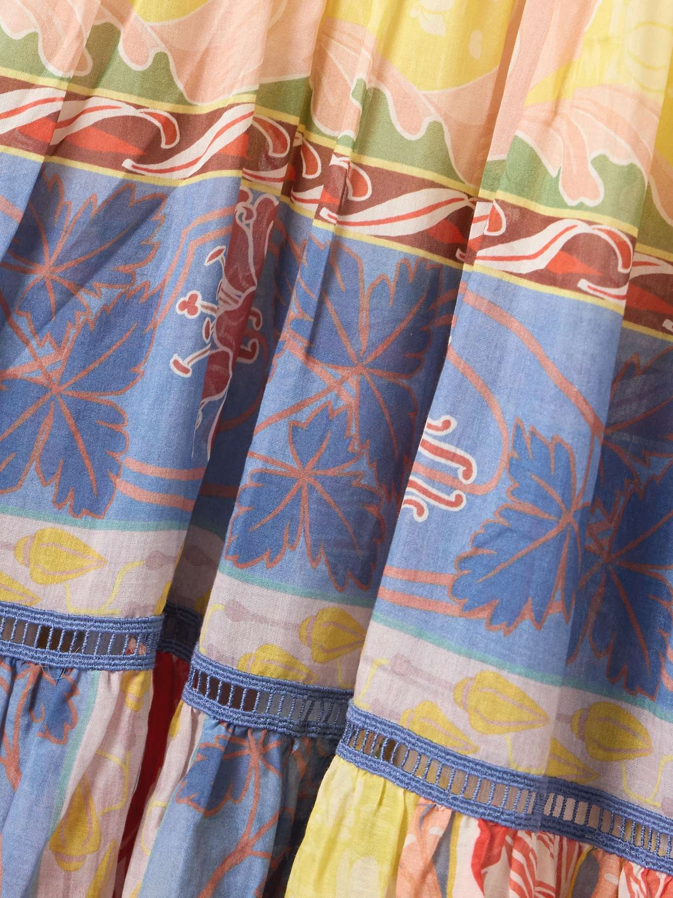 Tiered crochet-trimmed printed cotton and silk-blend voile maxi dress - 4