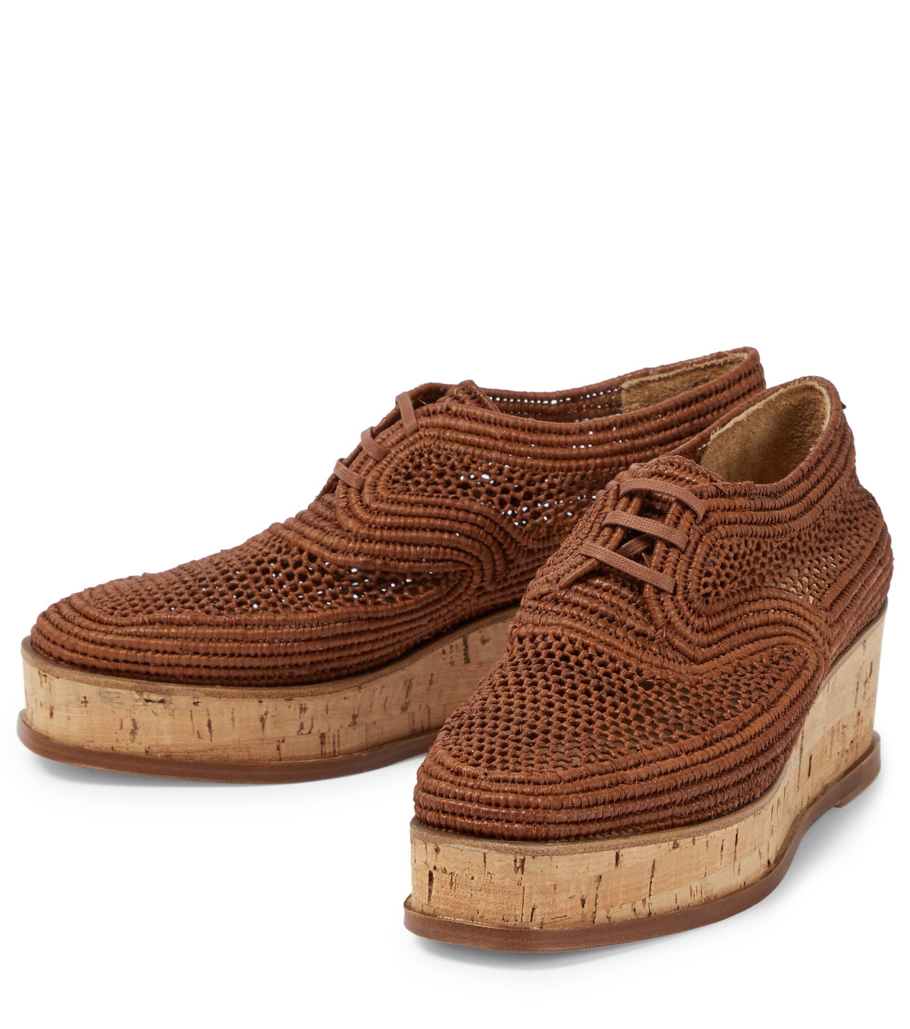x Clergerie Harold woven raffia platform Derby shoes - 5
