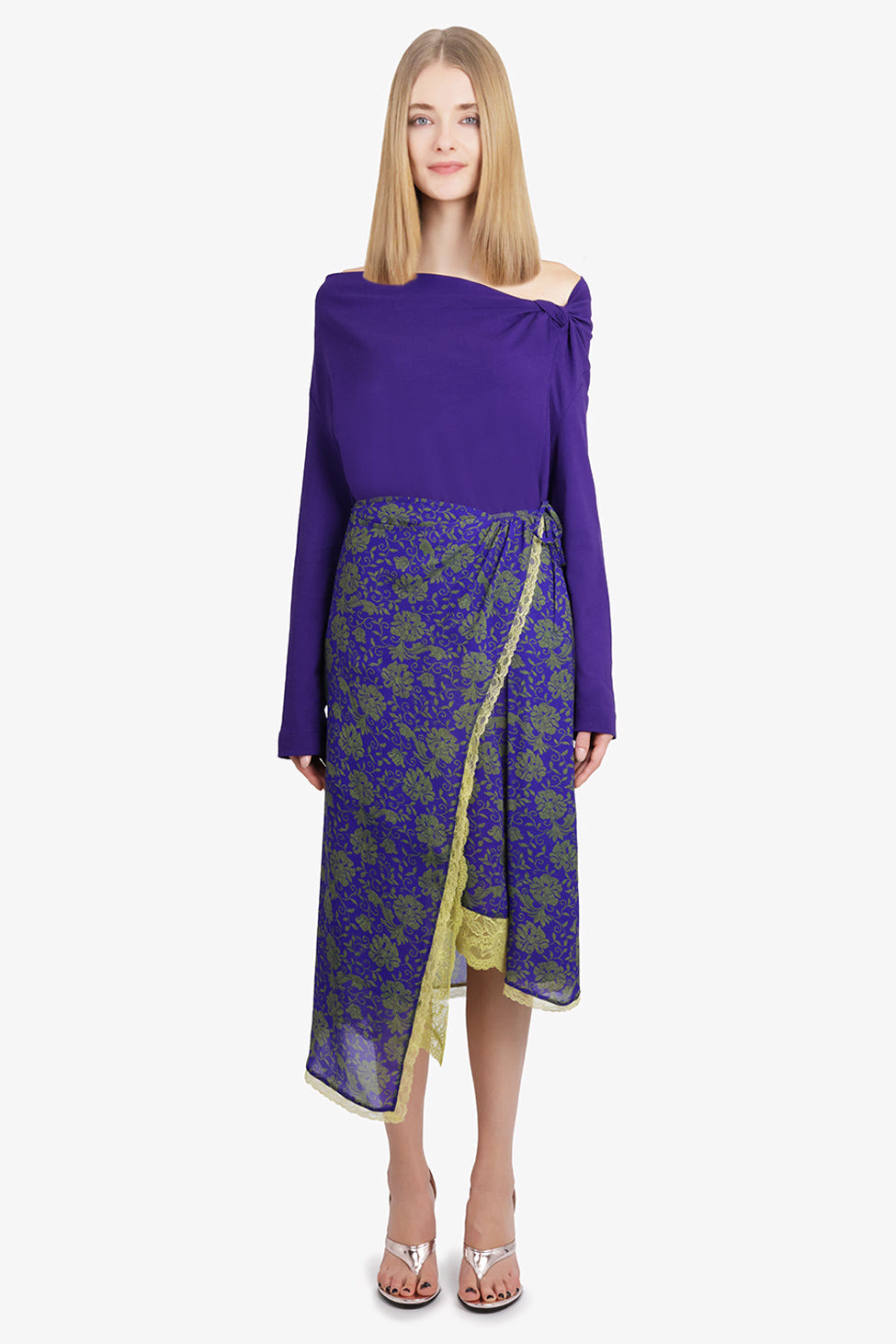 HEMAC L/S ONE SHOULDER KNOT DETAIL TOP | PURPLE - 3