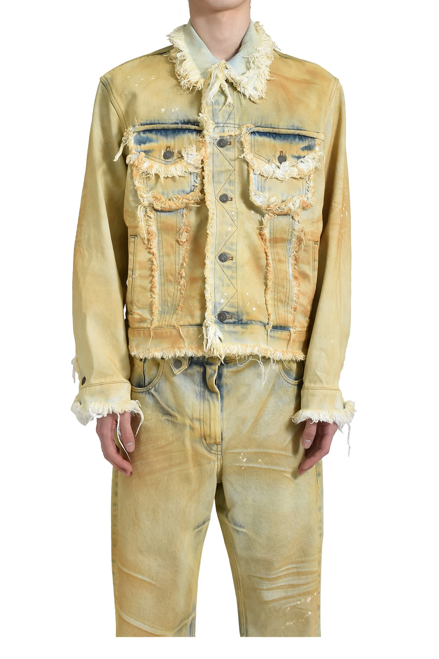 RAW EDGES DENIM JACKET / YEL DIRTY - 1