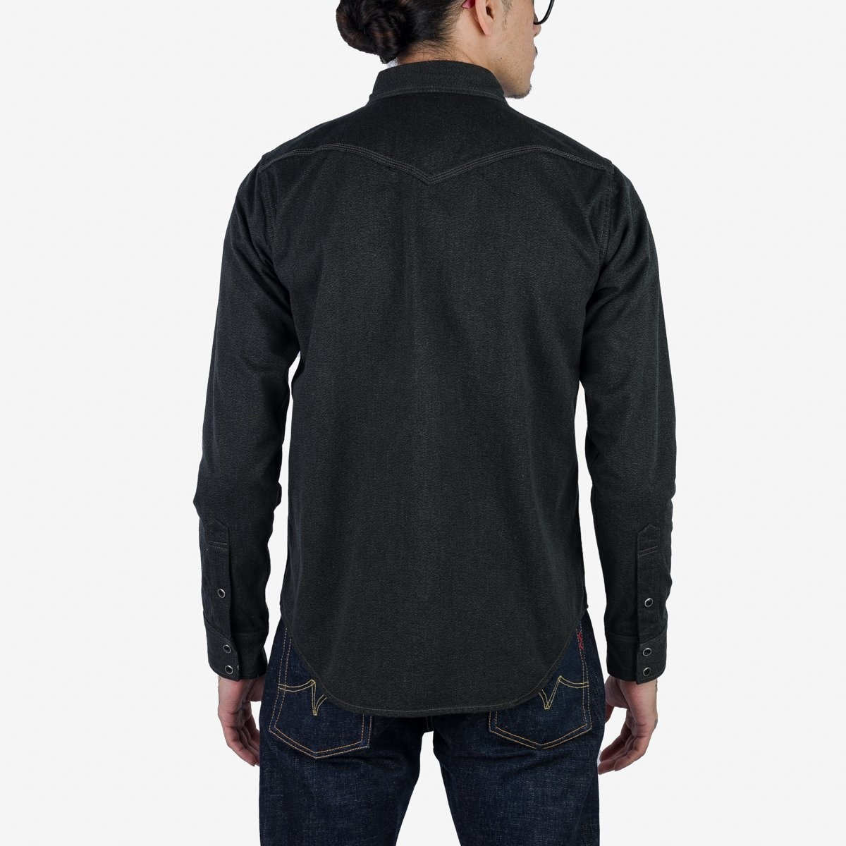IHSH-367-BLK 10oz Mock Twist Twill Western Shirt - Black - 4