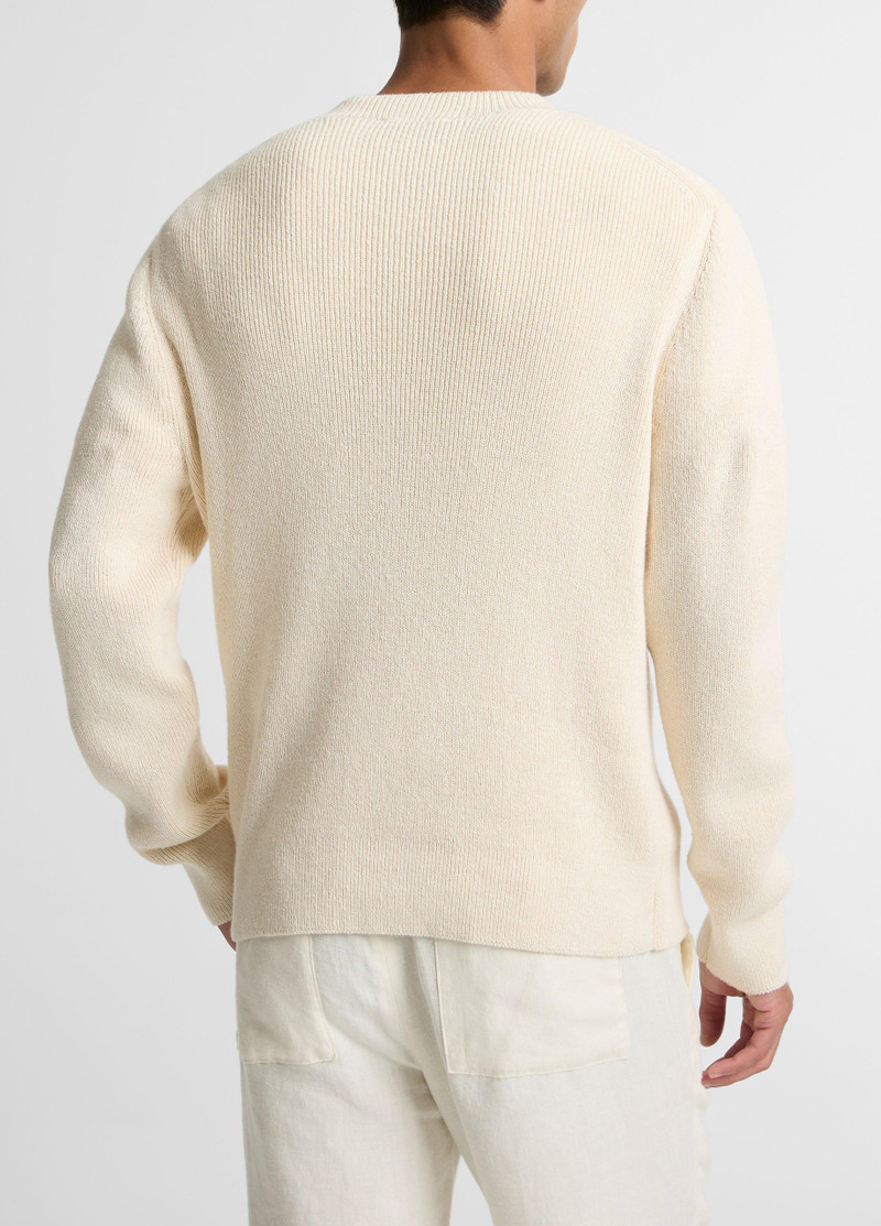 Vince Ribbed Italian Cotton-Blend V-Neck Sweater outlook
